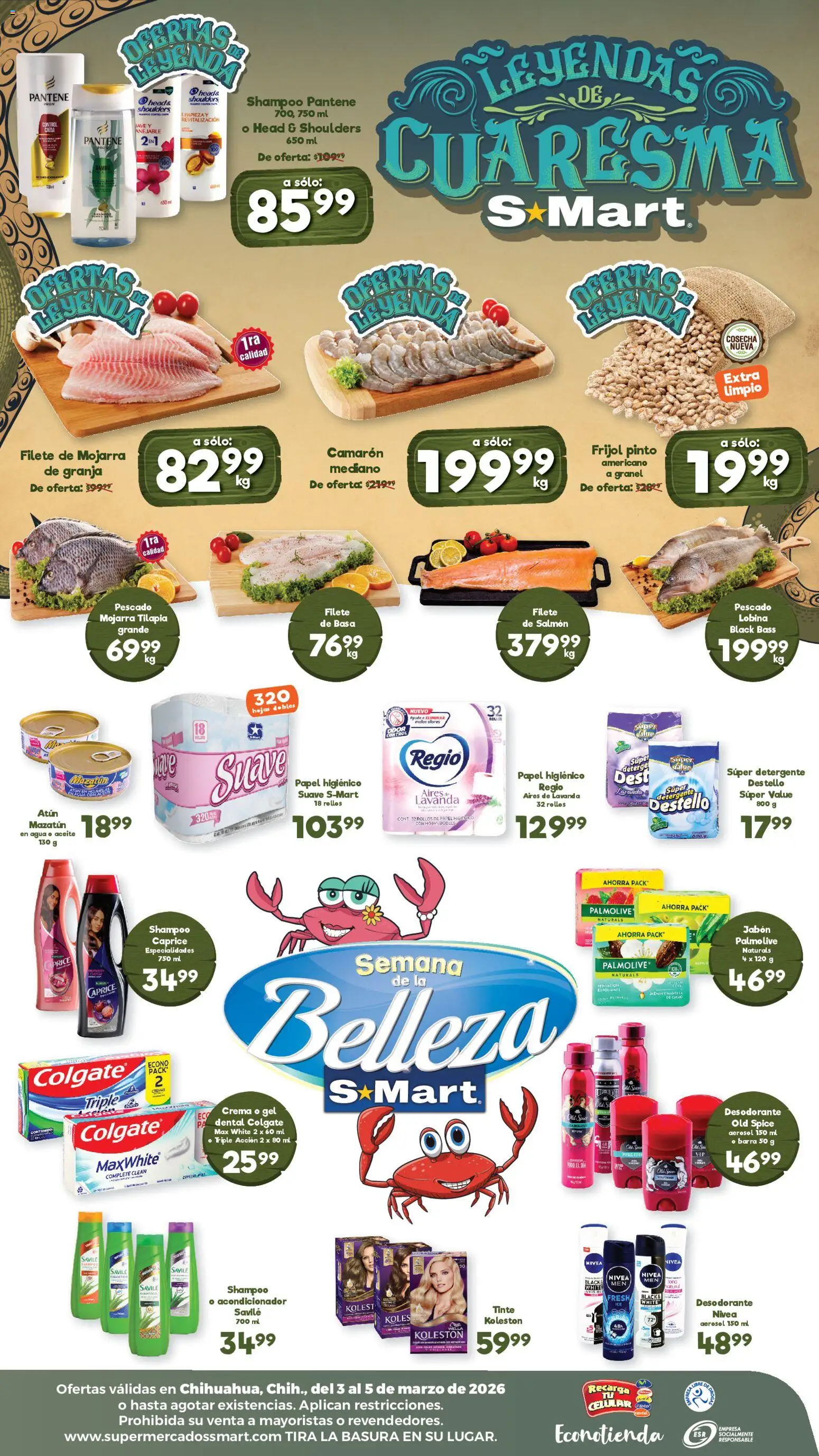 Nuevas ofertas de S-Mart válidas en toda la República Mexicana desde el 03.03.2026. ¡Encuentra las mejores ofertas en S-Mart folleto! | Página: 2 | Productos: Atún, Aceite, Barra, Jabón