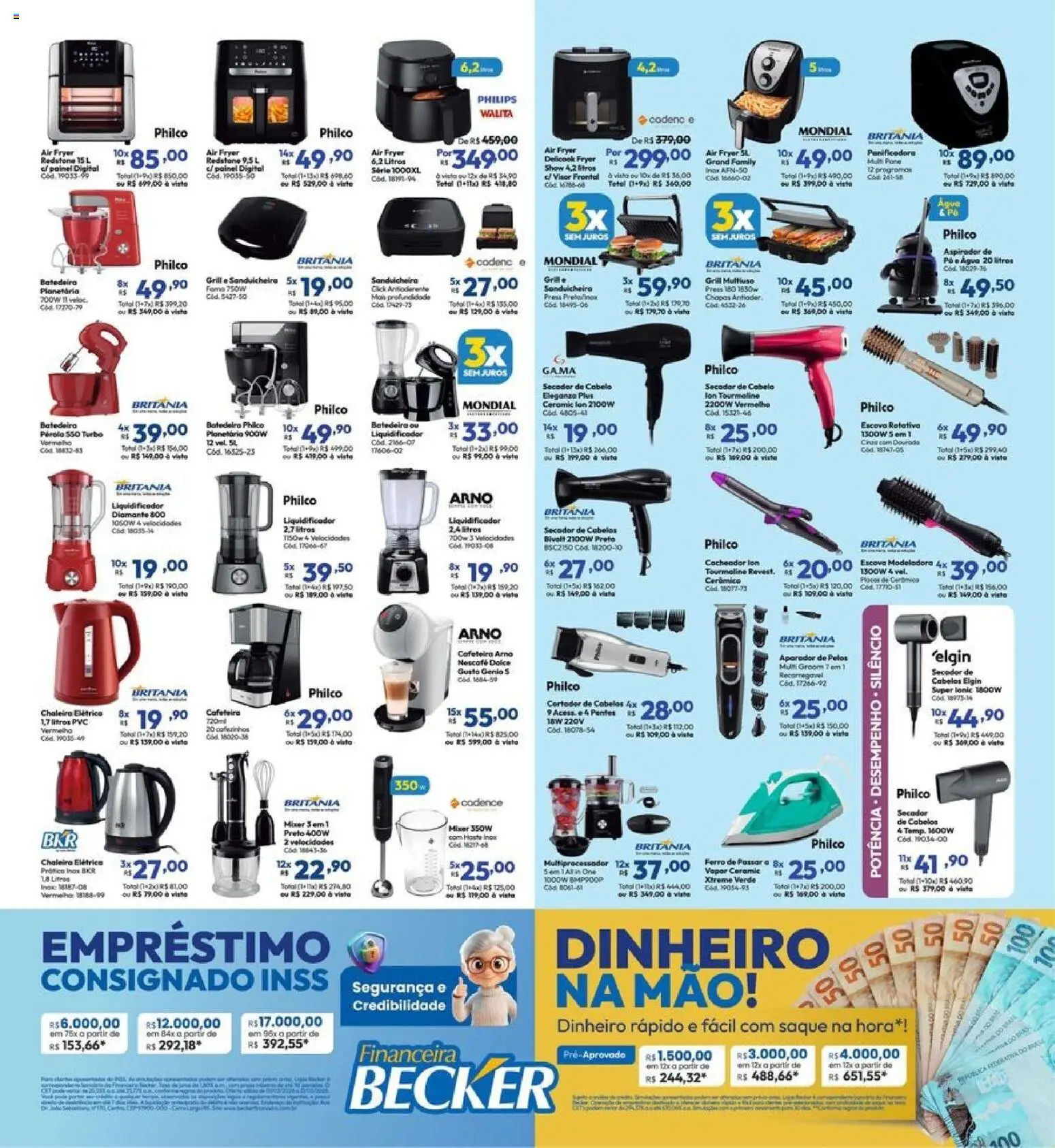Lojas Becker Folheto - válido de 01.03.2026 | Página: 4 | Produtos: Ferro, Sanduicheira, Saquê, Escova rotativa
