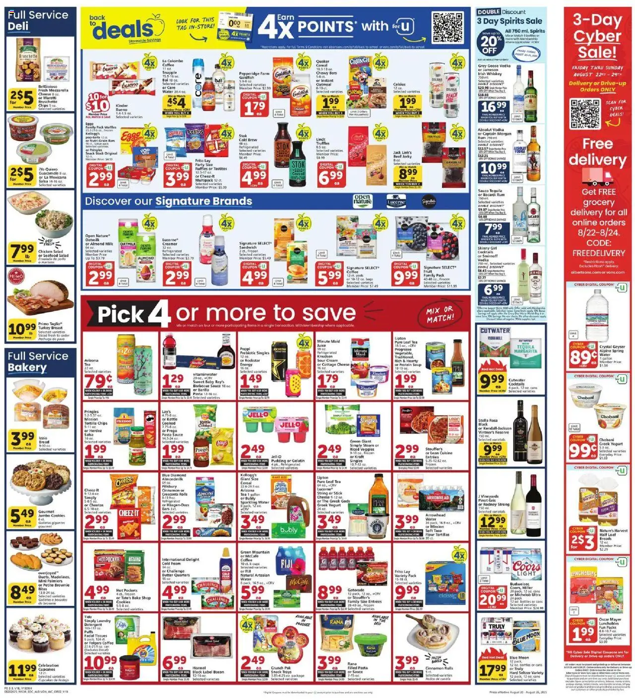 Vons Weekly Ad - valid from 20.08.2025 | Page: 2 | Products: Milk, Bread, Tea, Beef