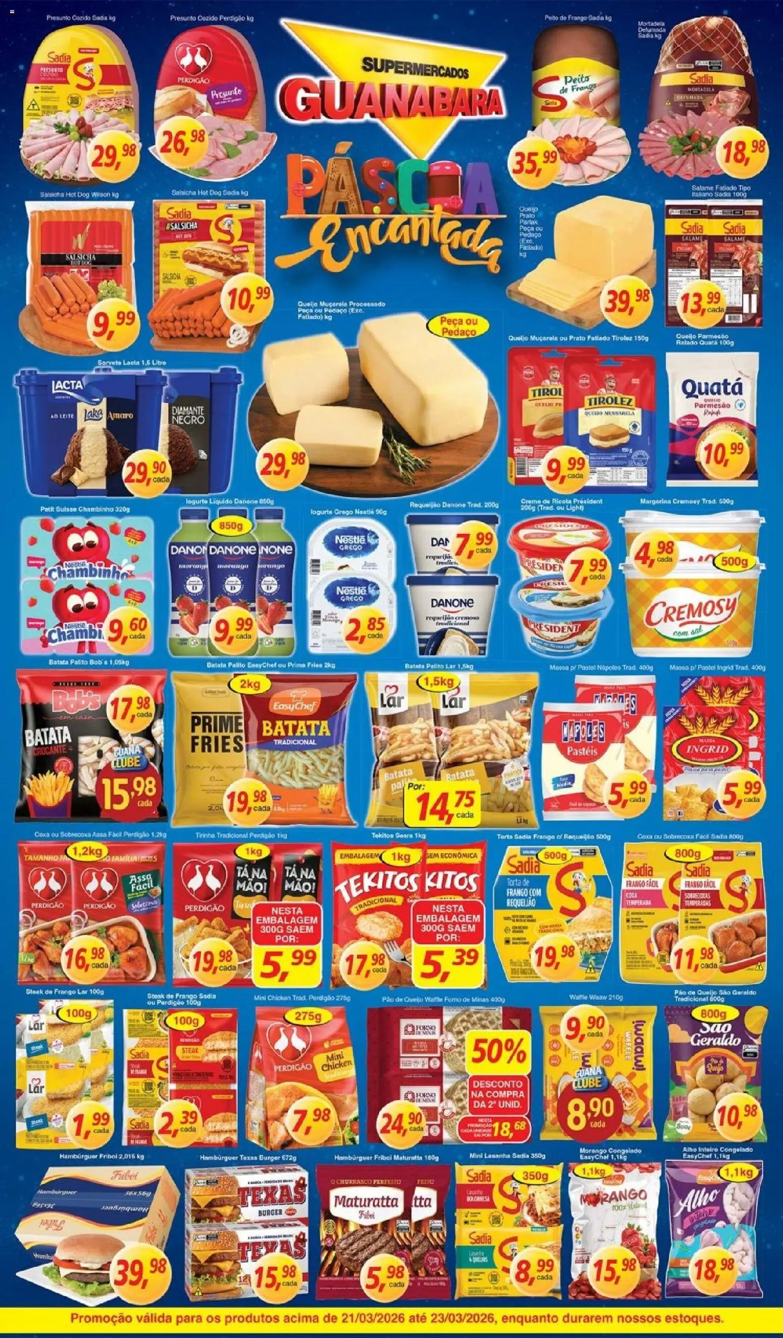 Supermercados Guanabara Folheto - válido de 21.03.2026 | Página: 4 | Produtos: Iogurte, Frango, Margarina, Pão de queijo