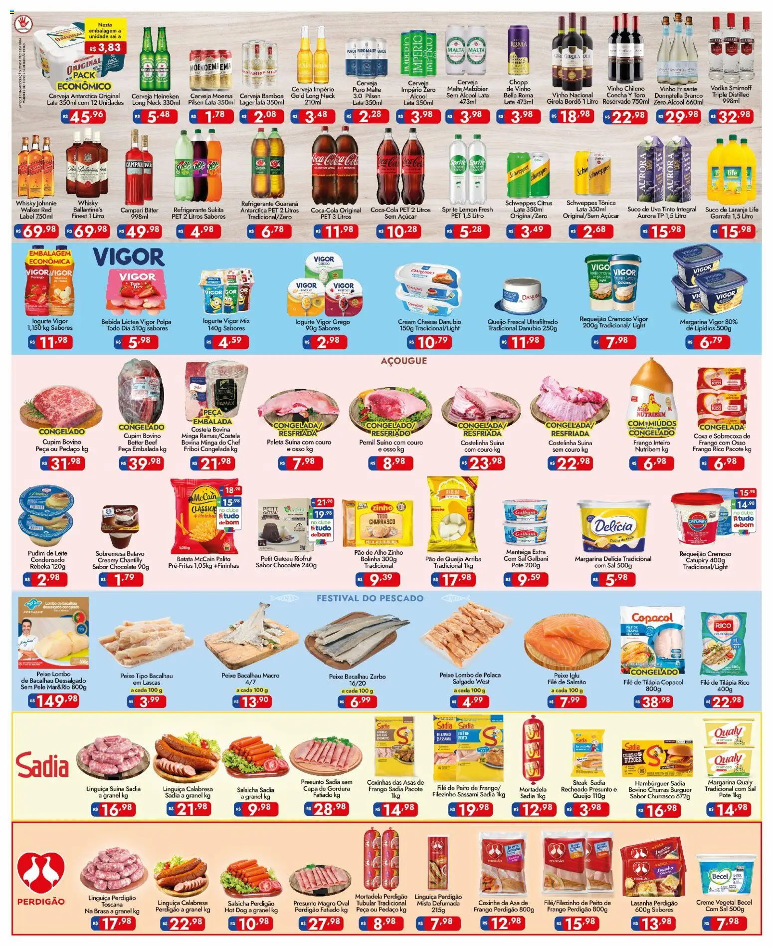 Supermercados Rondon Folheto - válido de 03.04.2026 | Página: 2 | Produtos: Salsicha, Leite, Tilápia, Mortadela