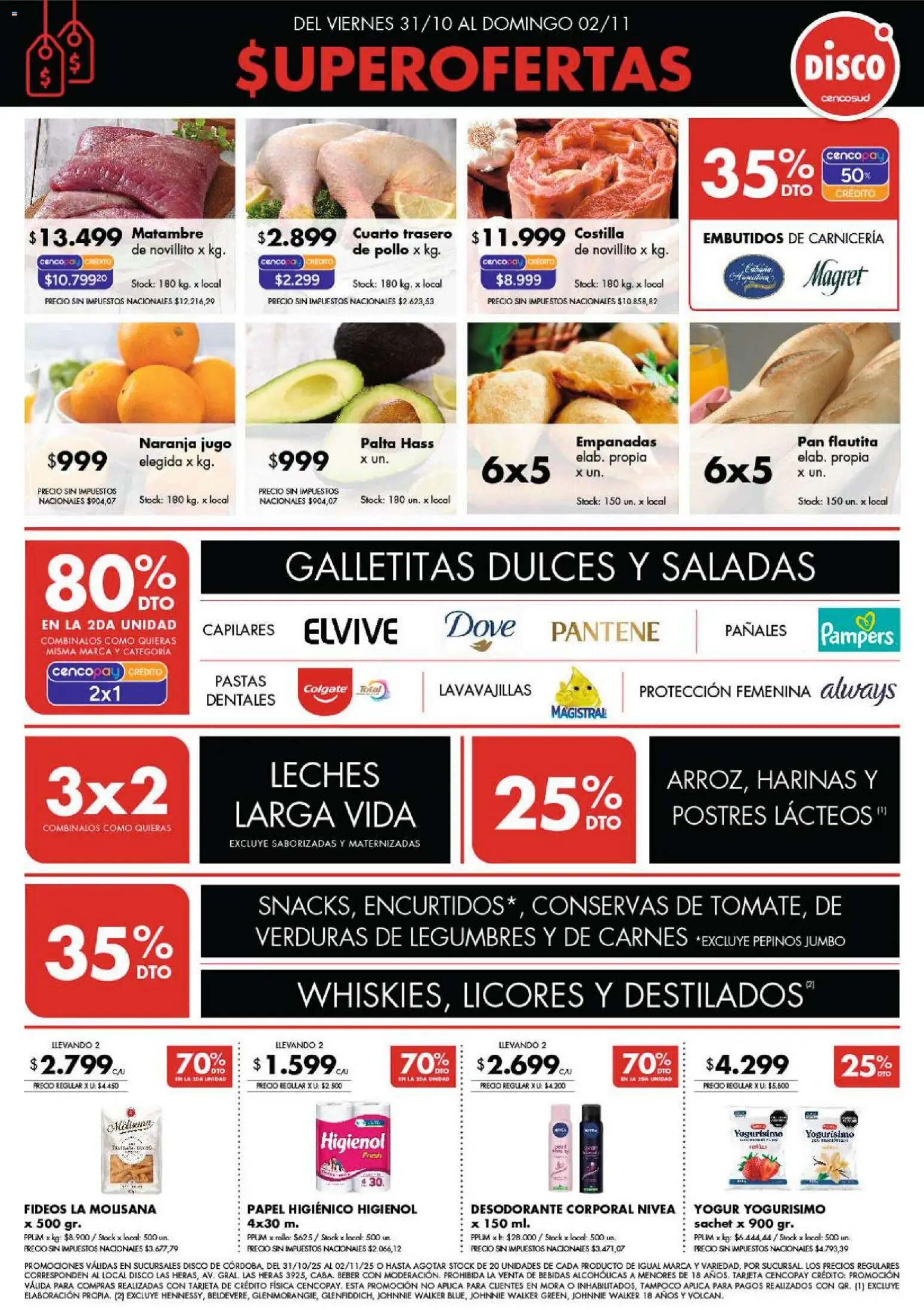 Disco - Ofertas | Córdoba │ válido desde el 31.10.2025 | Página: 1 | Productos: Yogur, Pan, Jugo, Pañales