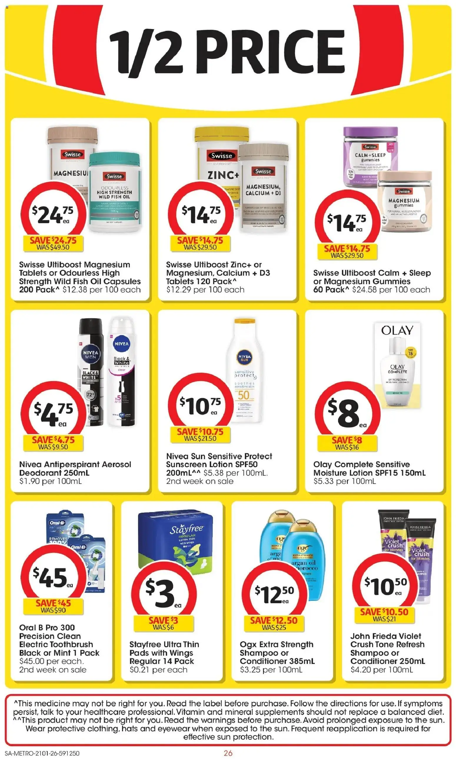 Coles catalogue - valid from 21.01.2026 | Page: 26 | Products: Fish oil, Sensitive skin, Vitamin, Zinc