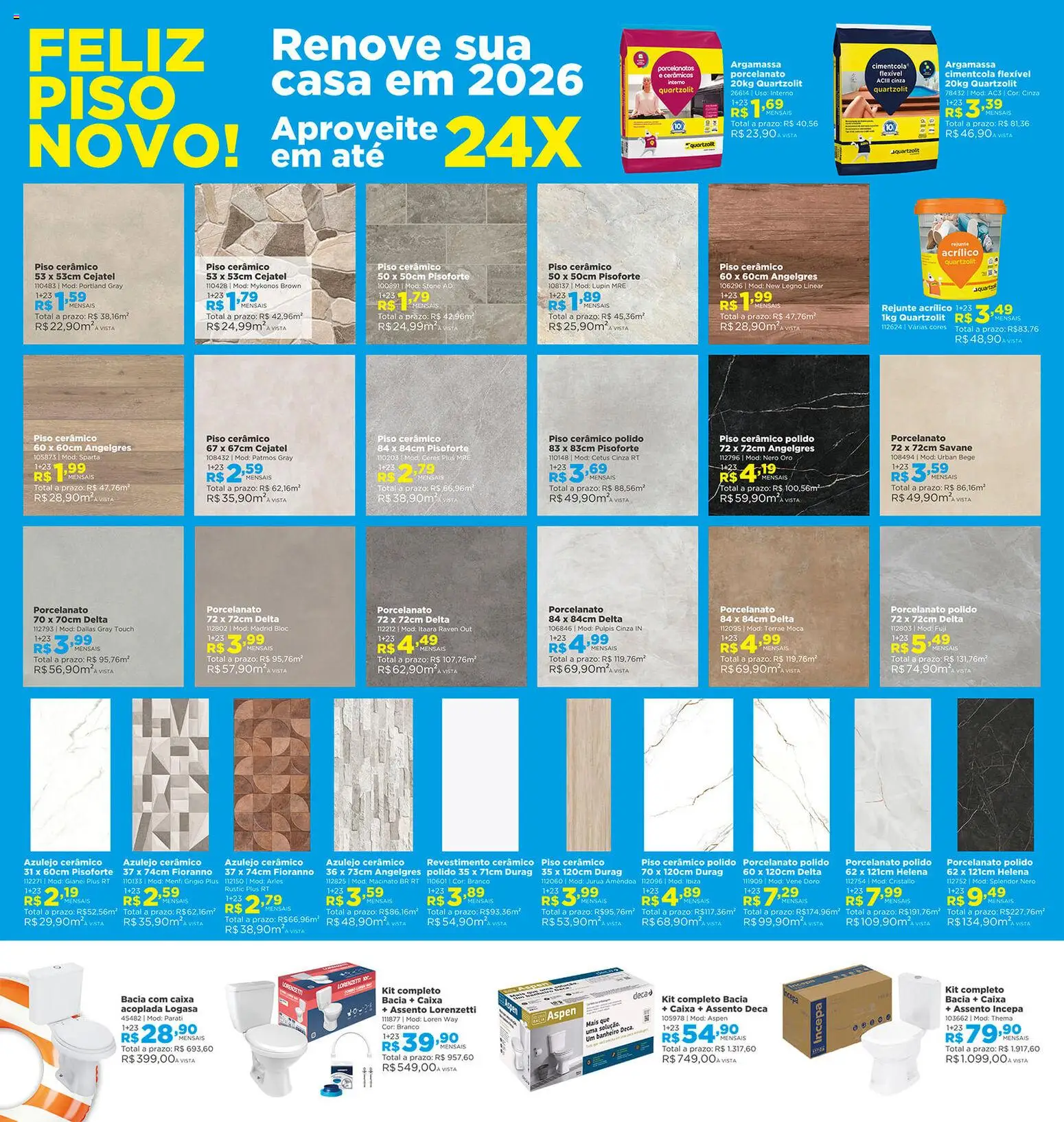 Lojas Solar Folheto - válido de 01.01.2026 | Página: 6 | Produtos: Argamassa, Piso cerâmico, Caixa, Azulejo