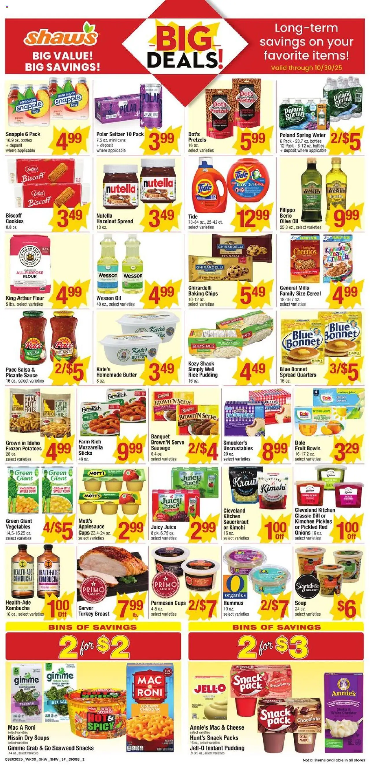 Shaw's Weekly Ad - valid from 26.09.2025 | Page: 8 | Products: Butter, Water, Sauce, Sugar