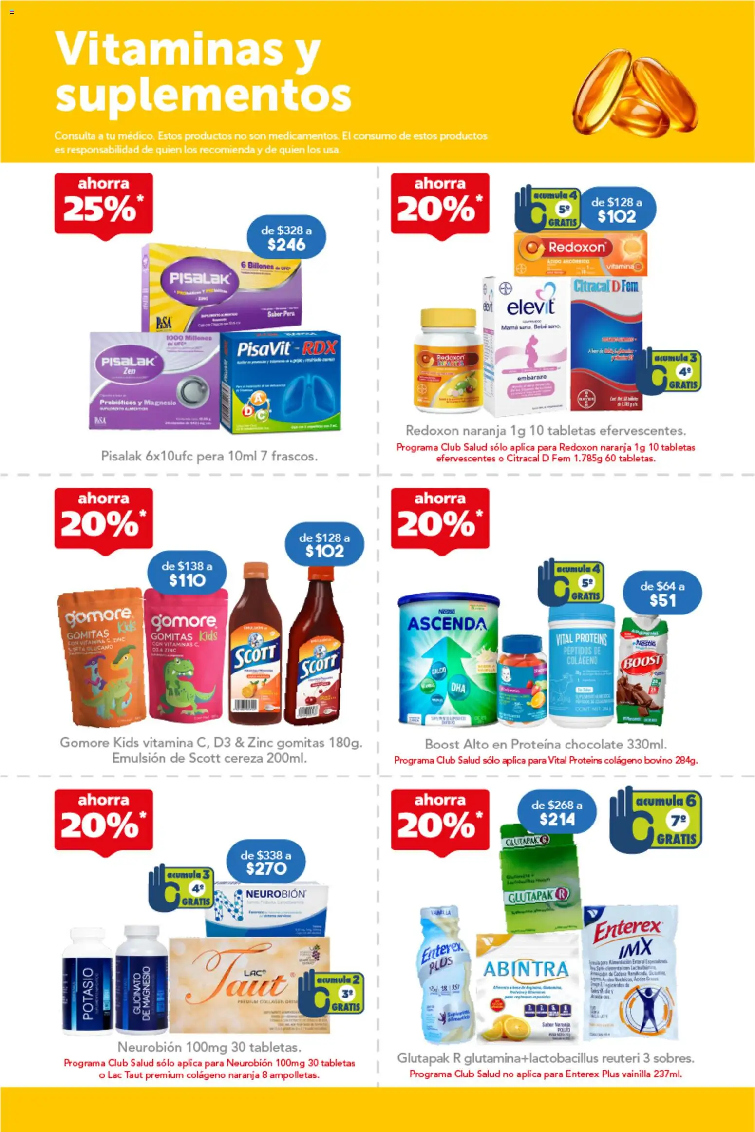 Nuevas ofertas de Farmacia San Pablo válidas en toda la República Mexicana desde el 26.10.2025. ¡Encuentra las mejores ofertas en Farmacia San Pablo catálogo! | Página: 6 | Productos: Pera, Emulsión, Chocolate, Gomitas