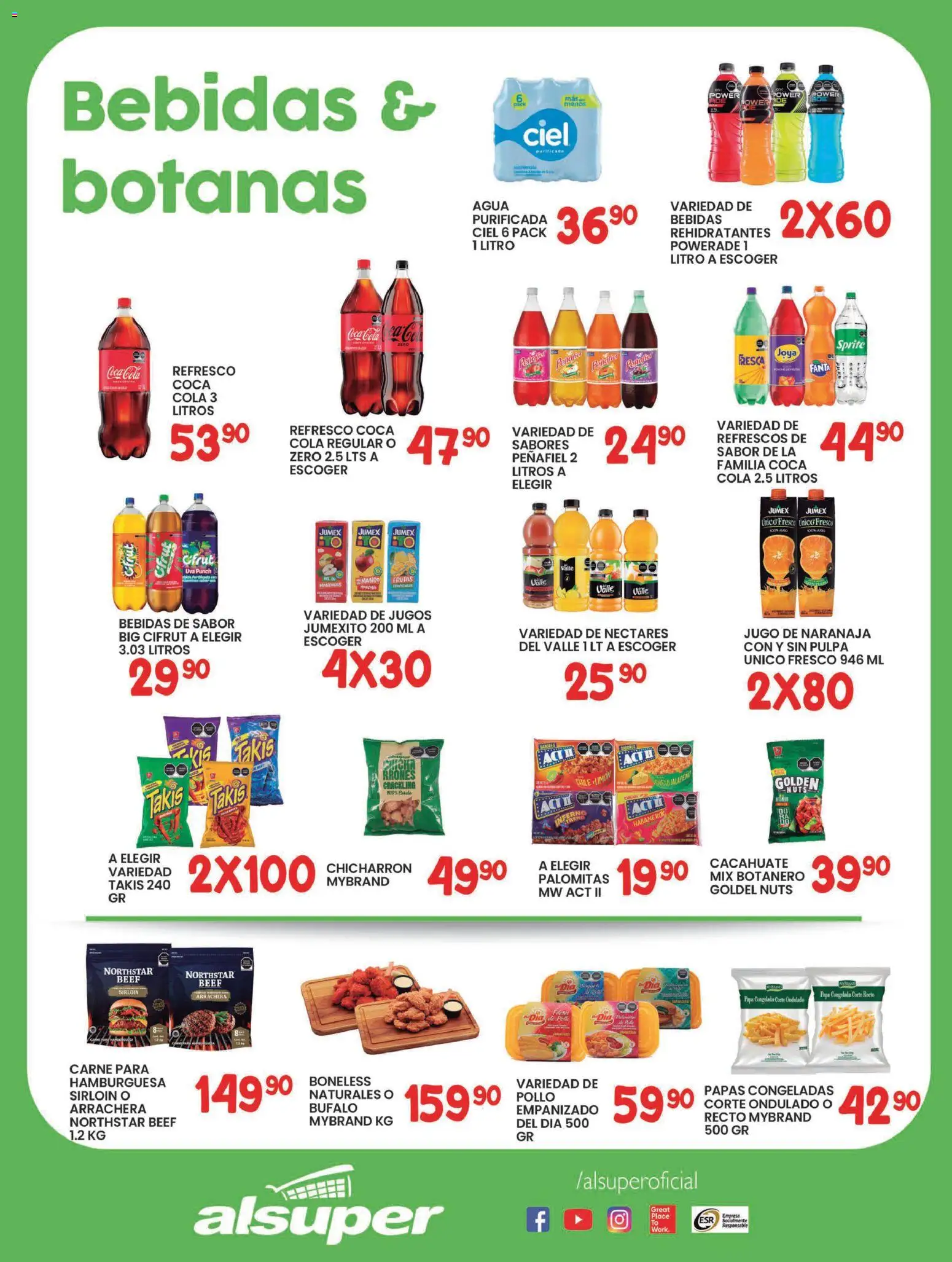 Nuevas ofertas de Alsuper válidas en toda la República Mexicana desde el 27.01.2026. ¡Encuentra las mejores ofertas en Alsuper folleto! | Página: 3 | Productos: Pollo, Papa, Refresco, Uva