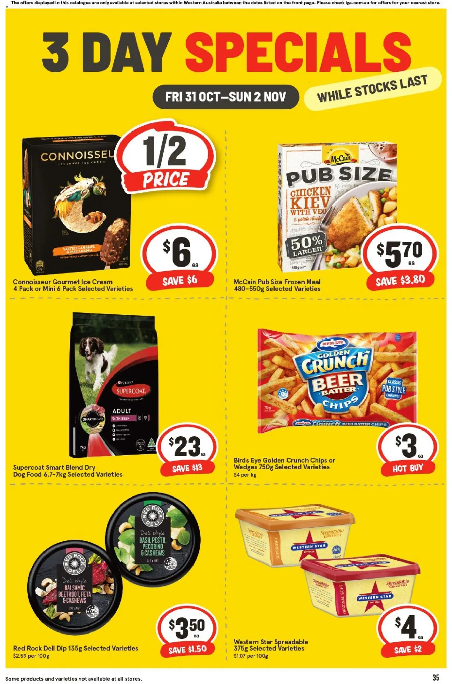 IGA catalogue - valid from 31.10.2025 | Page: 3 | Products: Chicken, Beef, Cream, Ice cream