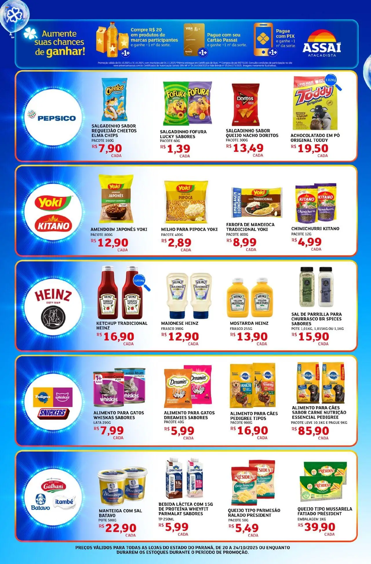 Assaí Atacadista Folheto - válido de 20.10.2025 | Página: 4 | Produtos: Achocolatado, Elma Chips, Cheetos, Maionese