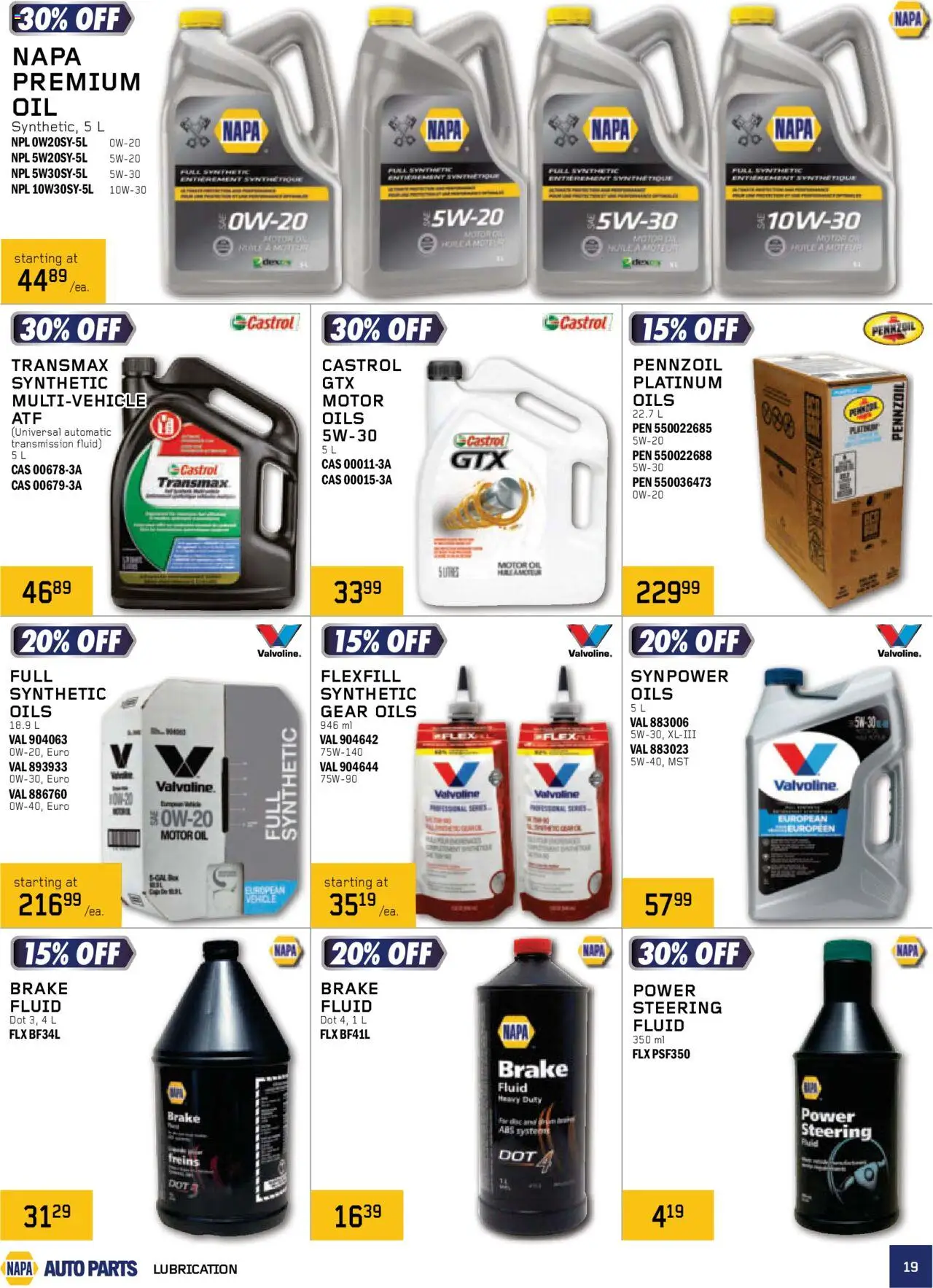 NAPA Auto Parts flyer valid from 01.10.2025 | Page: 19
