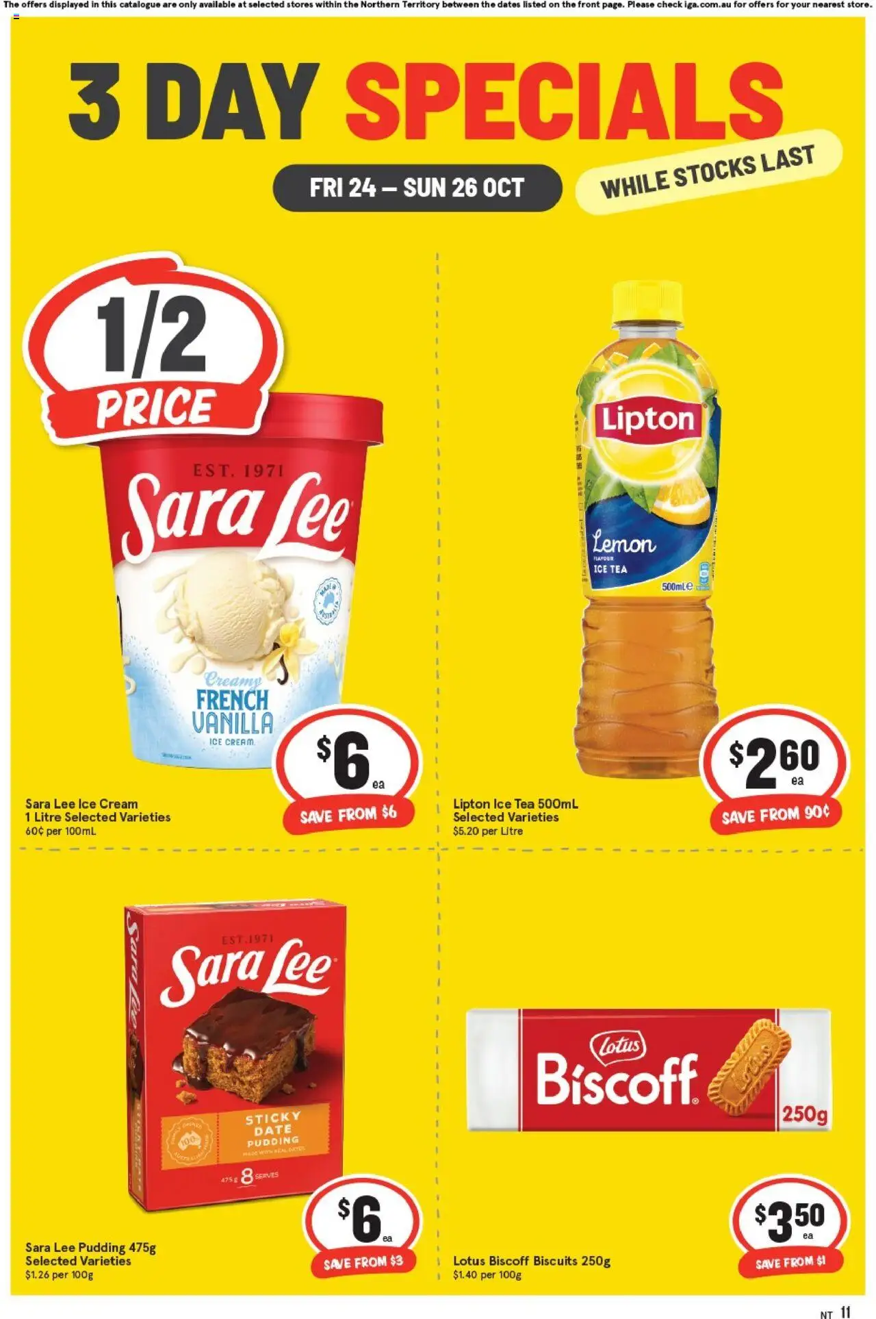 IGA catalogue - valid from 24.10.2025 | Page: 3 | Products: Cream, Pudding, Lemon, Date