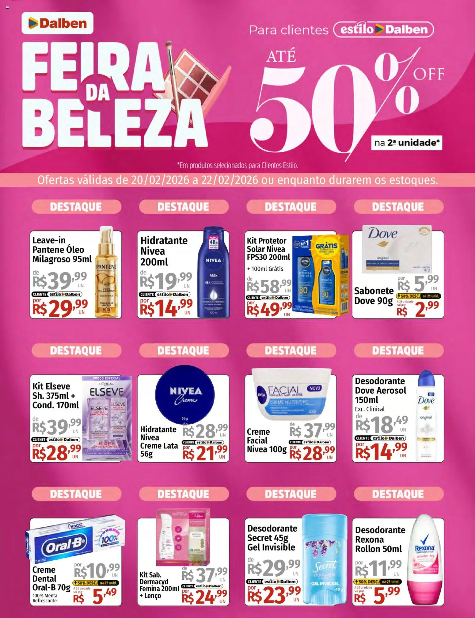 Supermercado Dalben Folheto - válido de 20.03.2026 | Página: 1 | Produtos: Óleo, Sabonete, Rexona, Dove