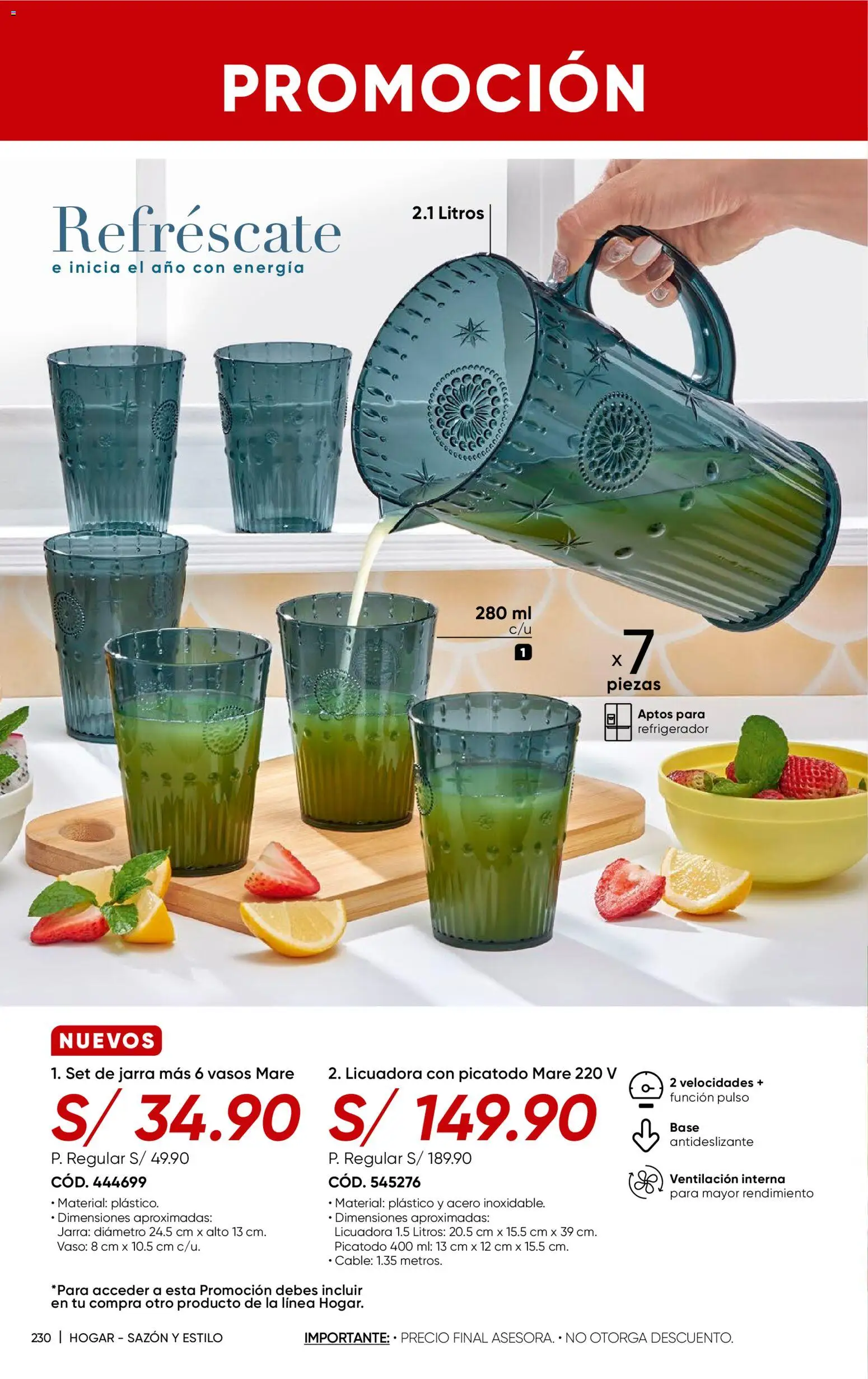 Catálogo Azzorti válido desde 24.11.2025 | Página: 232 | Productos: Vasos, Cable, Refrigerador, Licuadora