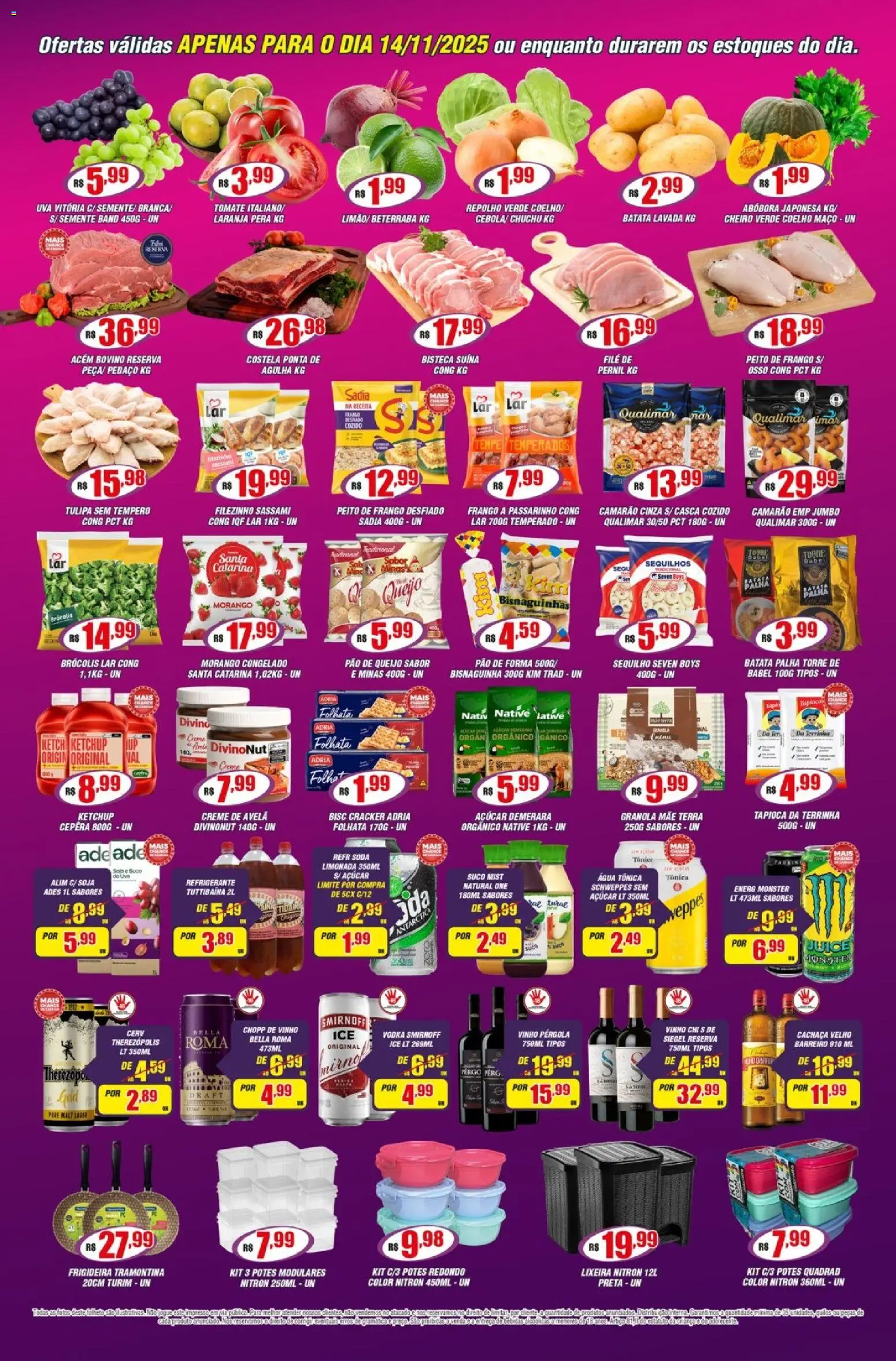 Violeta Supermercados Folheto - válido de 14.11.2025 | Página: 2 | Produtos: Abóbora, Açúcar, Brócolis, Frango