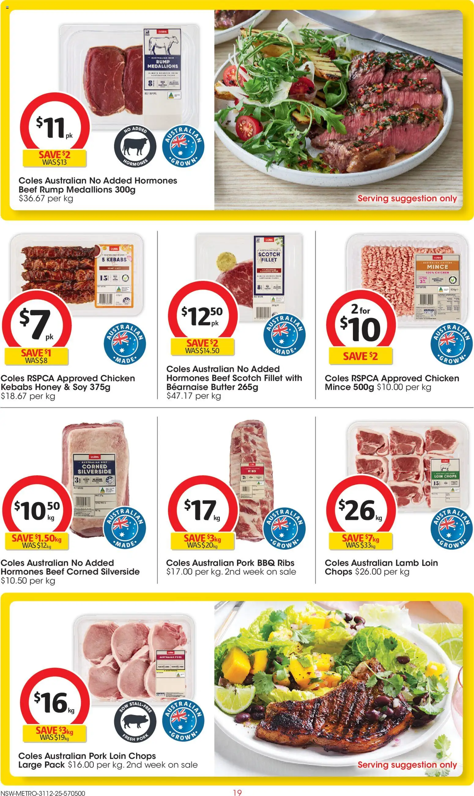 Coles catalogue - valid from 31.12.2025 | Page: 19 | Products: Butter, Chicken, Pork, Beef