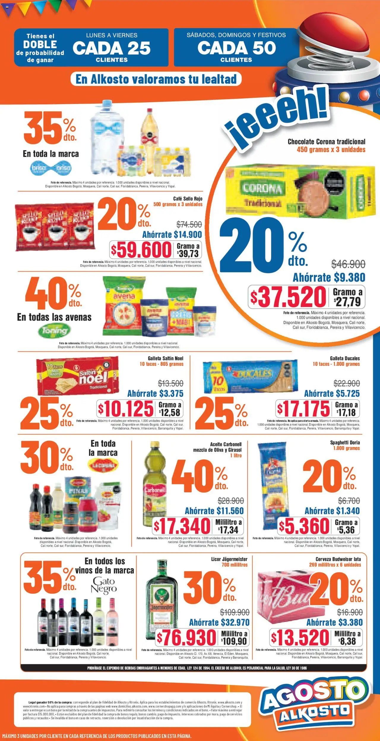 Alkosto revista - valida desde el 02.08.2025 | Página: 11 | Productos: Oliva, Aceite, Tintura, Cerveza
