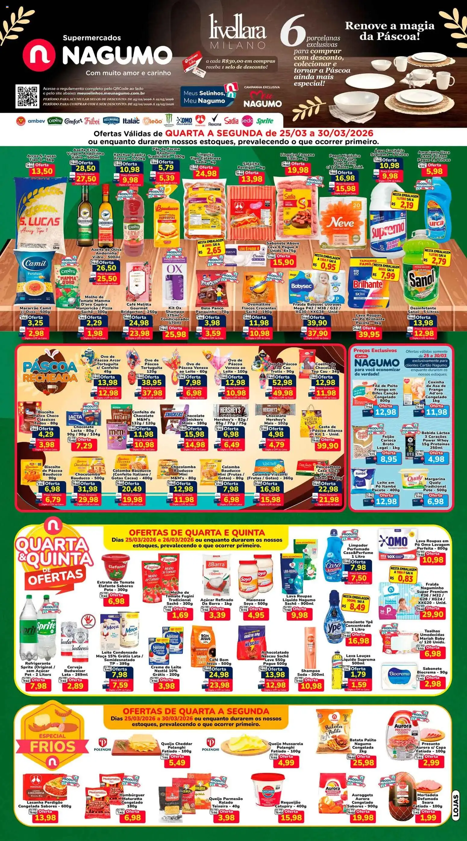 Nagumo Folheto - válido de 25.03.2026 | Página: 1 | Produtos: Feijão, Bolo, Bebida, Água sanitária