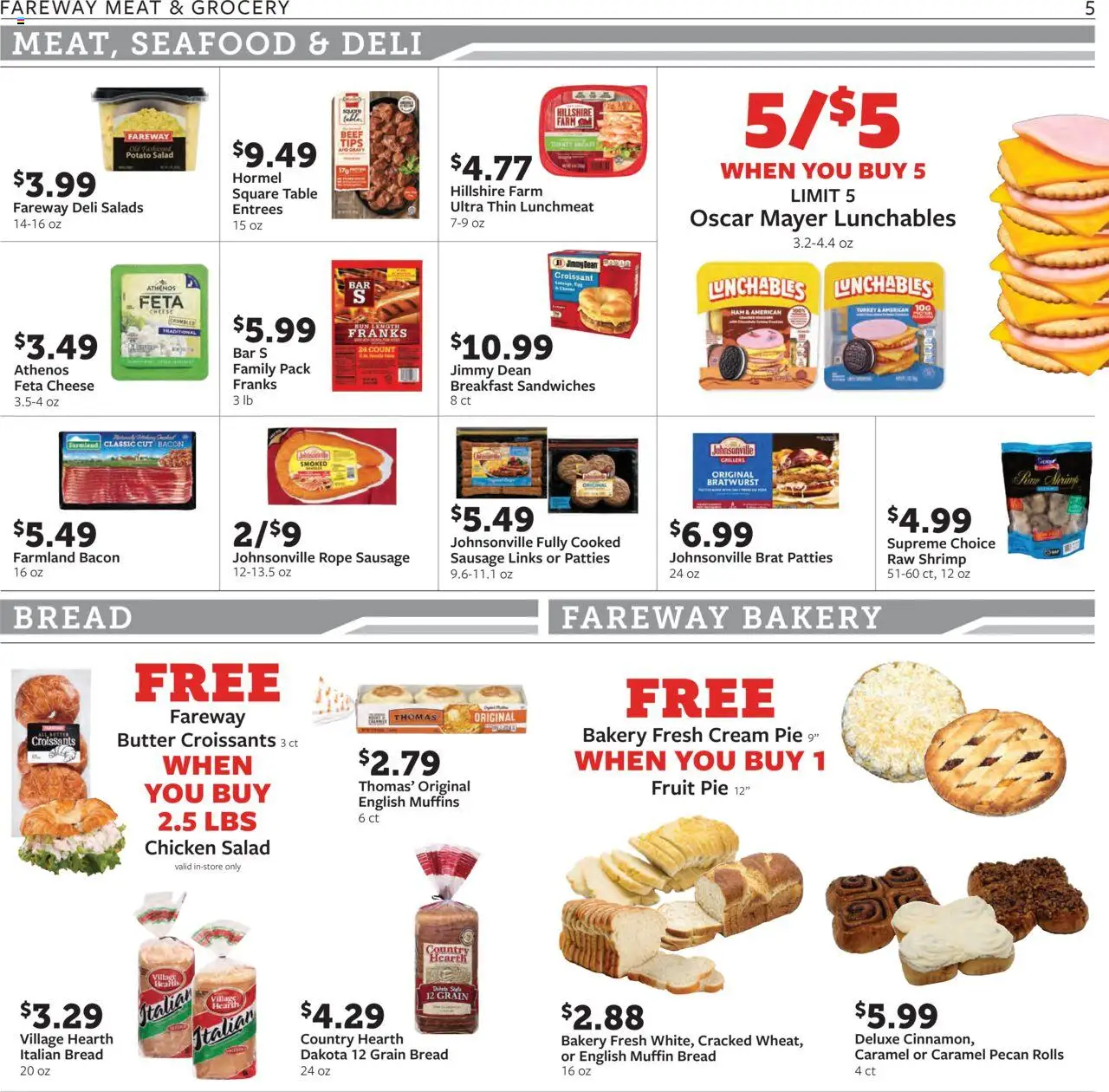 Fareway Weekly Ad - valid from 18.08.2025 | Page: 5 | Products: Butter, Bread, Ham, Sausage