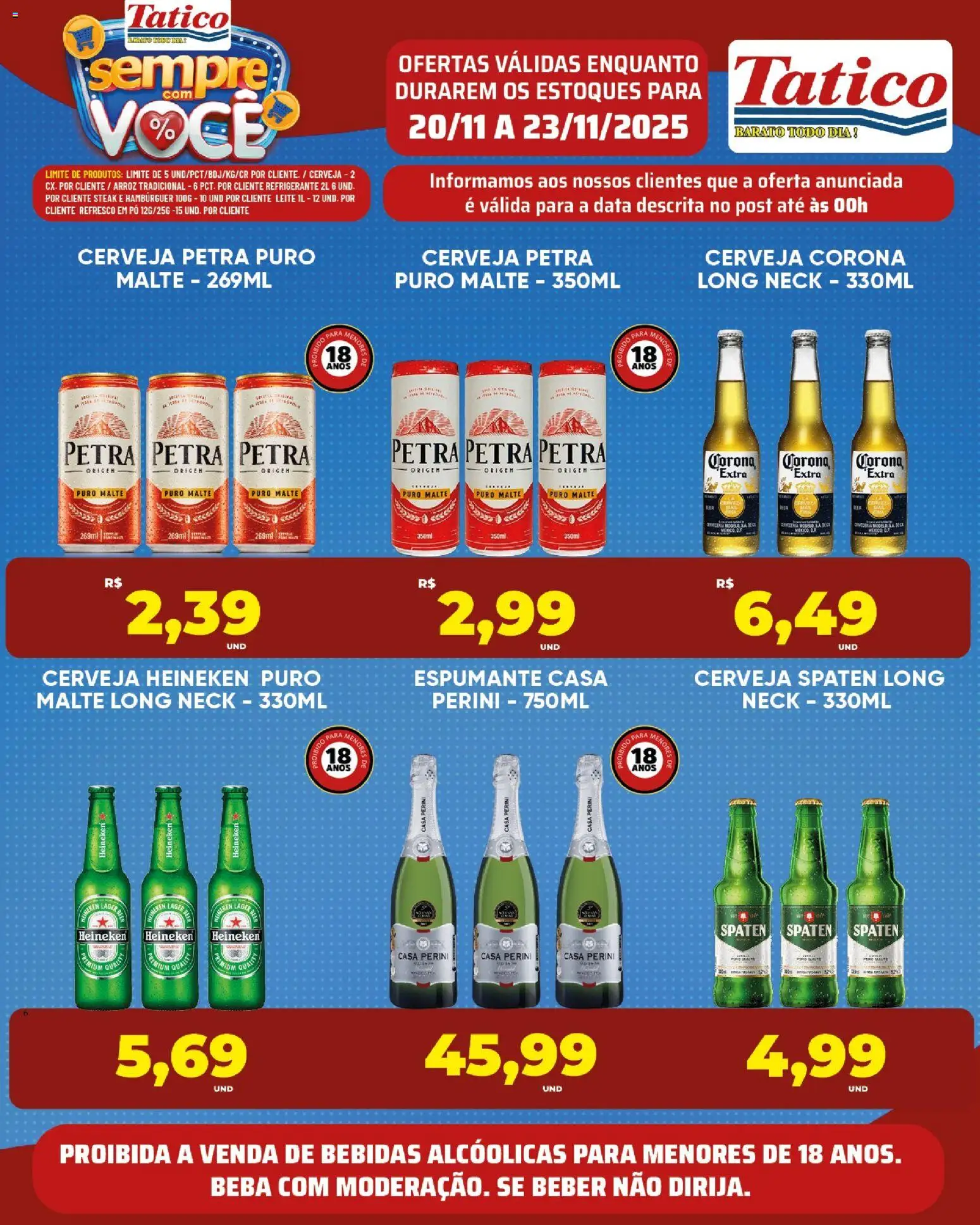 Tatico Folheto - válido de 22.11.2025 | Página: 43 | Produtos: Leite, Arroz, Heineken, Hambúrguer