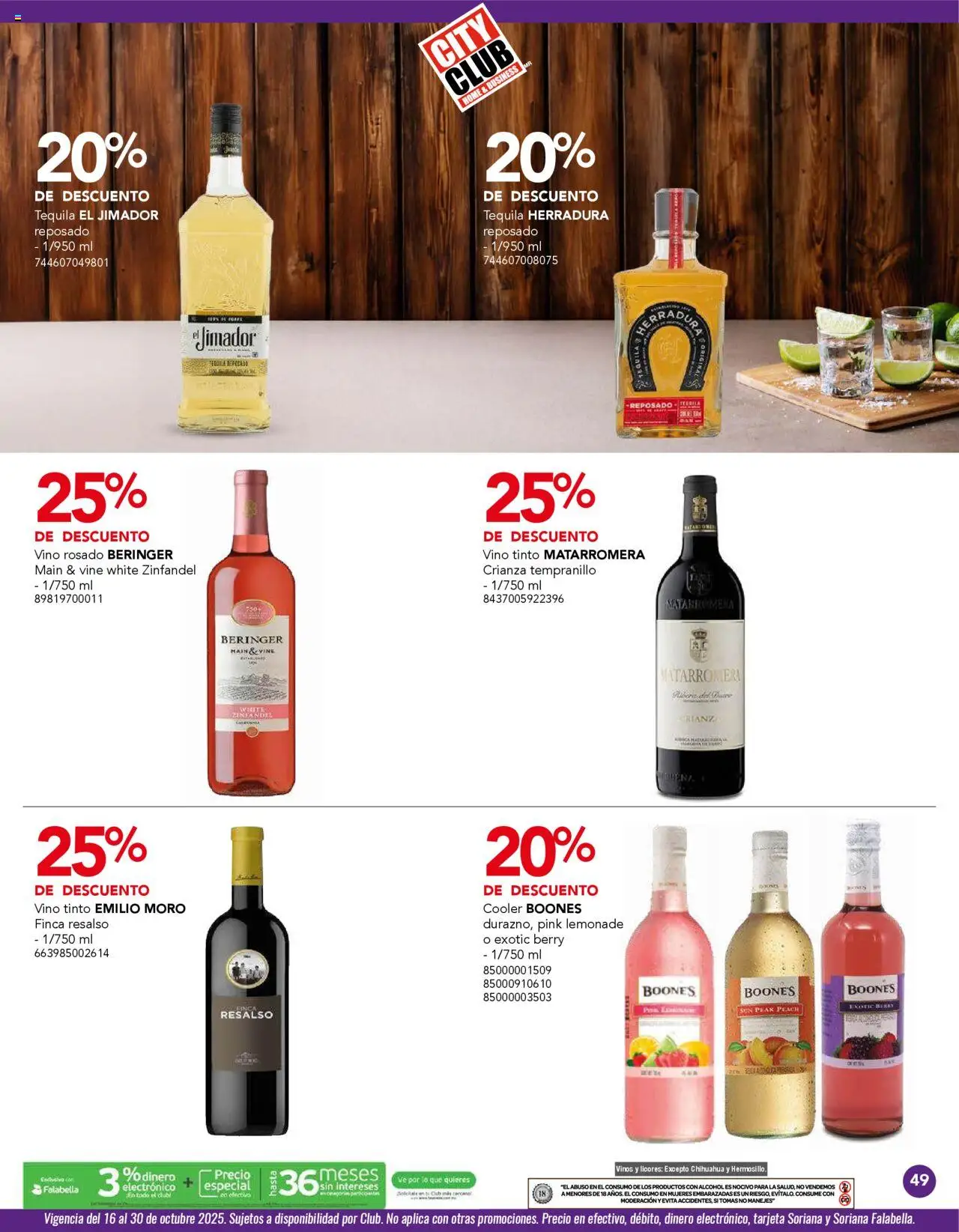 Nuevas ofertas de City Club válidas en toda la República Mexicana desde el 01.10.2025. ¡Encuentra las mejores ofertas en City Club - Catálogo! | Página: 47 | Productos: Tequila, Vino