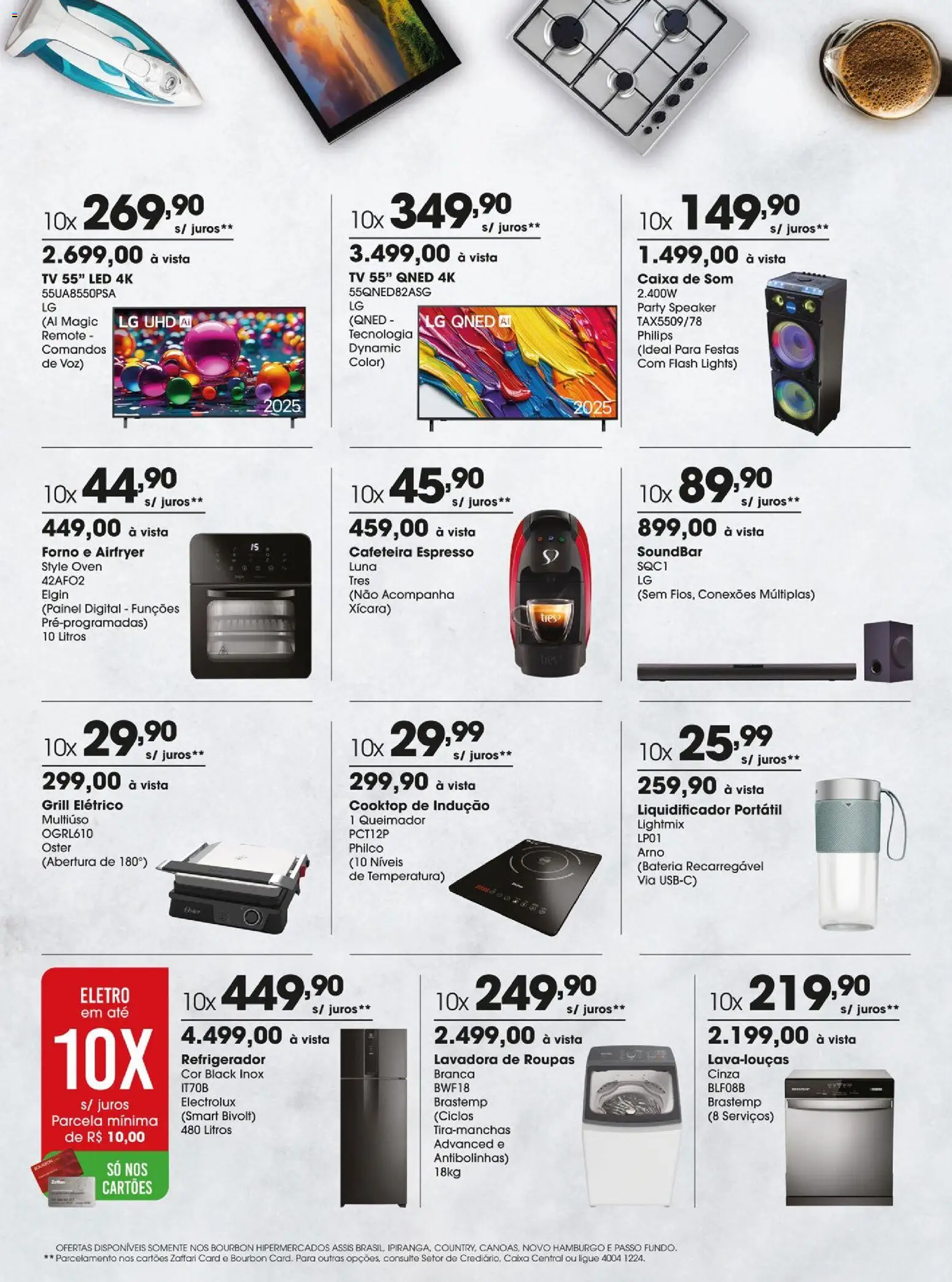 Zaffari Folheto - válido de 16.12.2025 | Página: 22 | Produtos: Forno, Soundbar, Cafeteira, Tv