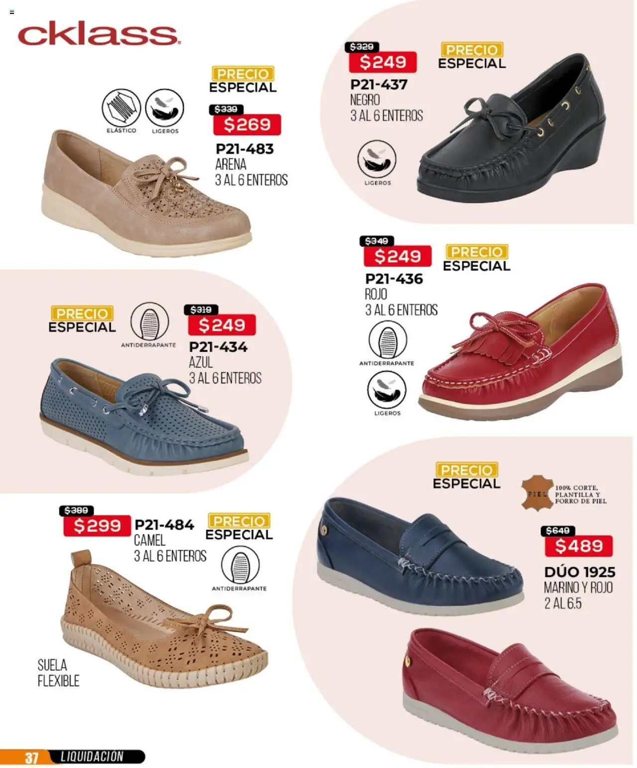 Nuevas ofertas de Cklass válidas en toda la República Mexicana desde el 09.09.2025. ¡Encuentra las mejores ofertas en Cklass - Catálogo Liquidacion Calzado! | Página: 38 | Productos: Flexible