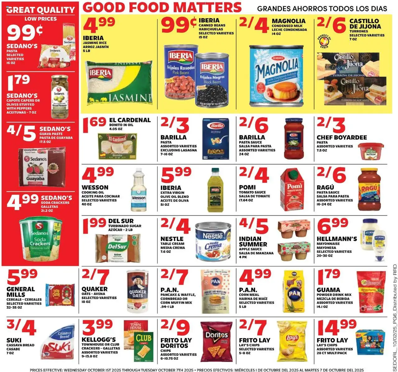 Sedano's Weekly Ad - valid from 01.10.2025 | Page: 6 | Products: Powder, Oil, Bread, Chips