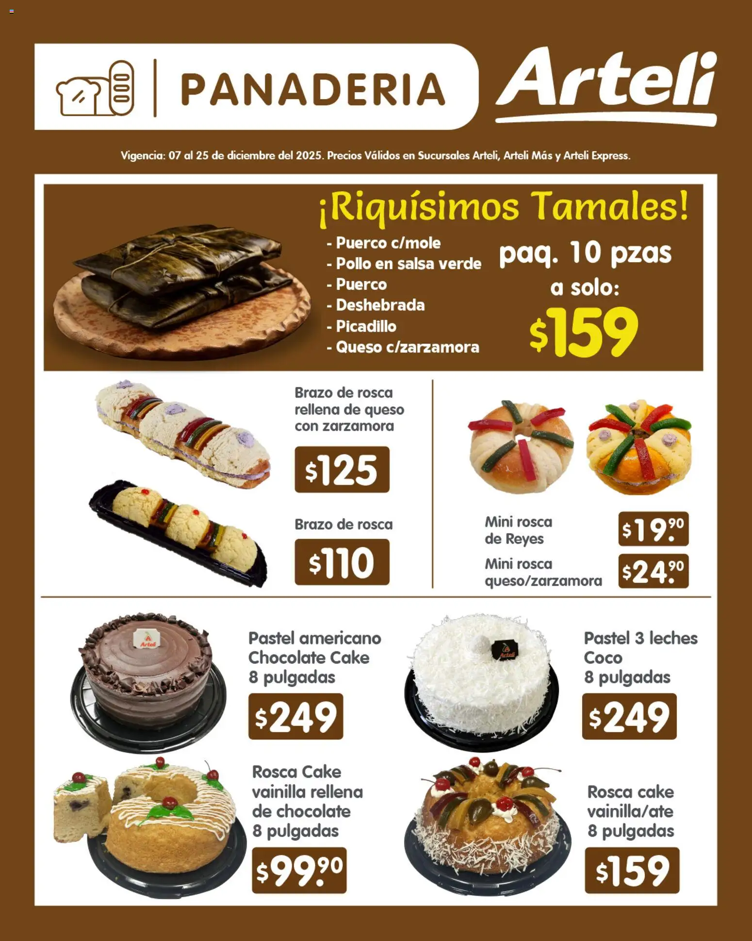Nuevas ofertas de Arteli válidas en toda la República Mexicana desde el 07.12.2025. ¡Encuentra las mejores ofertas en Arteli folleto Quincenal! | Página: 8 | Productos: Queso, Pastel, Picadillo, Panadería