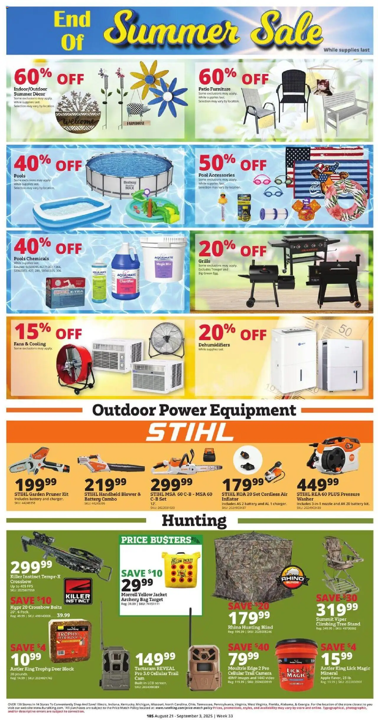 Rural King Weekly Ad - valid from 21.08.2025 | Page: 12 | Products: Pruner, Washer, Archery, Trail Camera