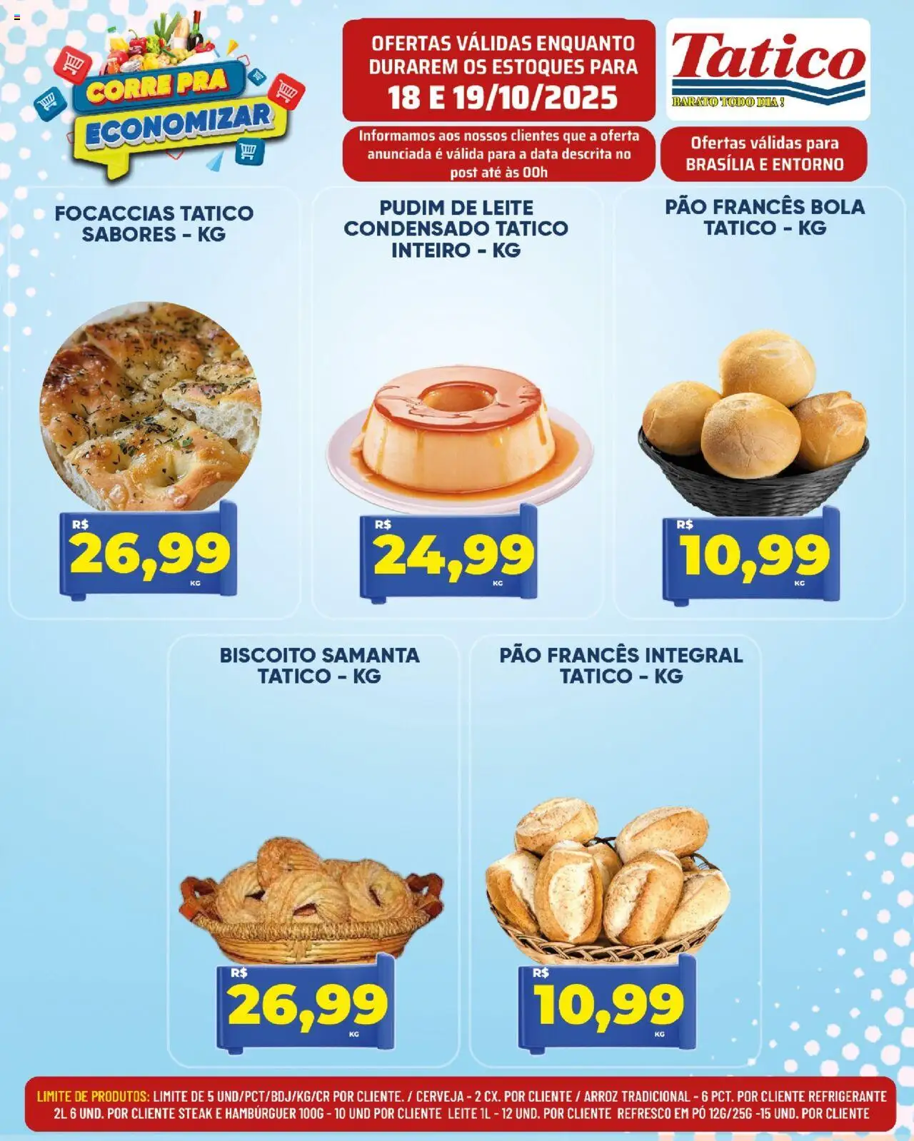 Tatico Folheto - válido de 18.10.2025 | Página: 11 | Produtos: Biscoito, Arroz, Hambúrguer, Pão francês