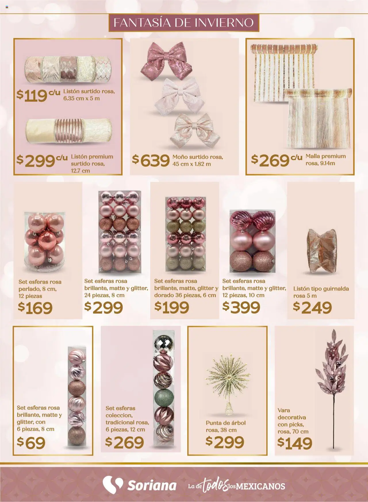 Nuevas ofertas de Soriana válidas en toda la República Mexicana desde el 25.09.2025. ¡Encuentra las mejores ofertas en Soriana - Decoración Navideña Híper Nacional! | Página: 30 | Productos: Glitter, Moño