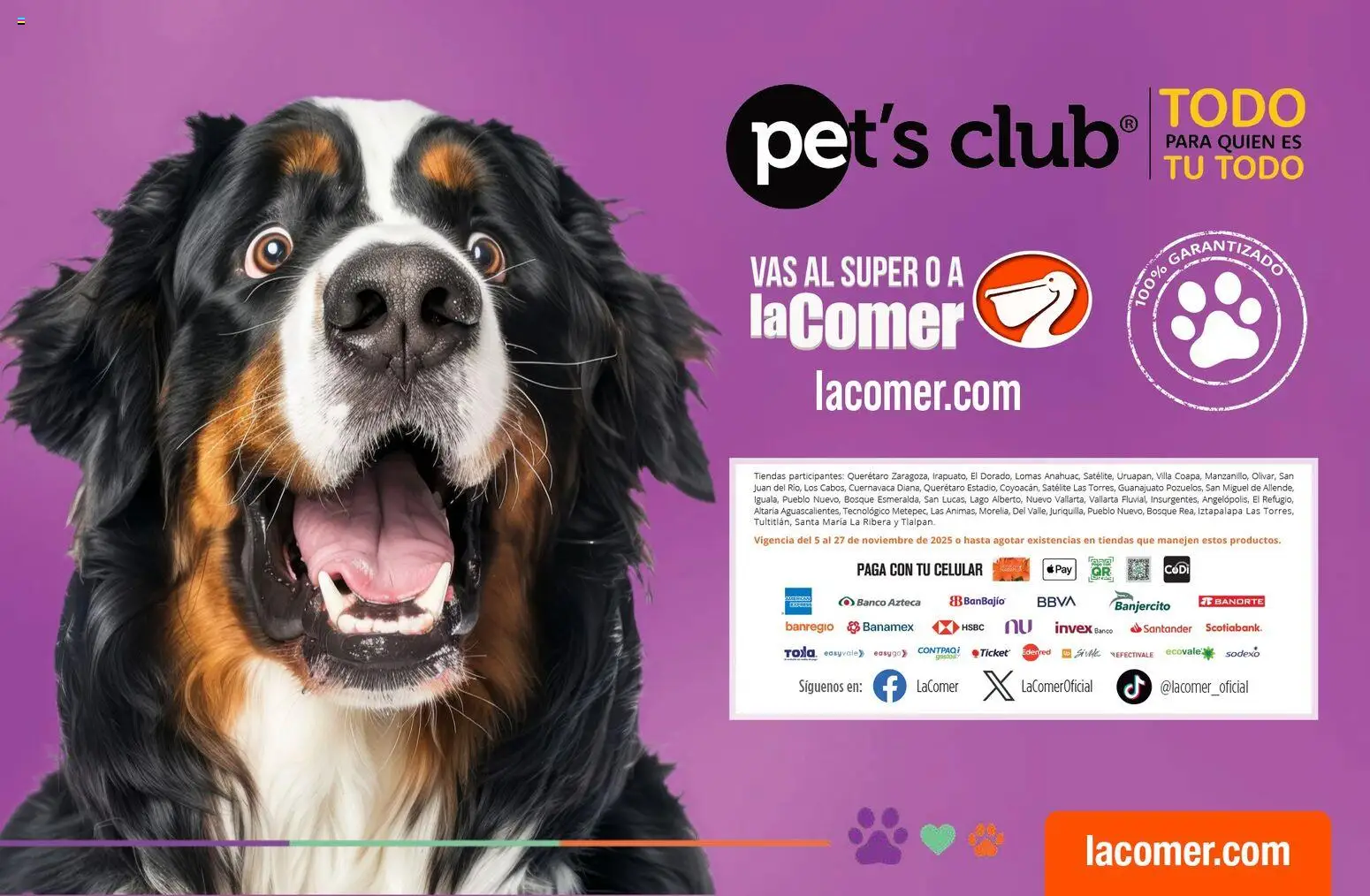 Nuevas ofertas de La Comer válidas en toda la República Mexicana desde el 05.11.2025. ¡Encuentra las mejores ofertas en La Comer folleto Pet's Club! | Página: 11 | Productos: Banco, Té, Satélite