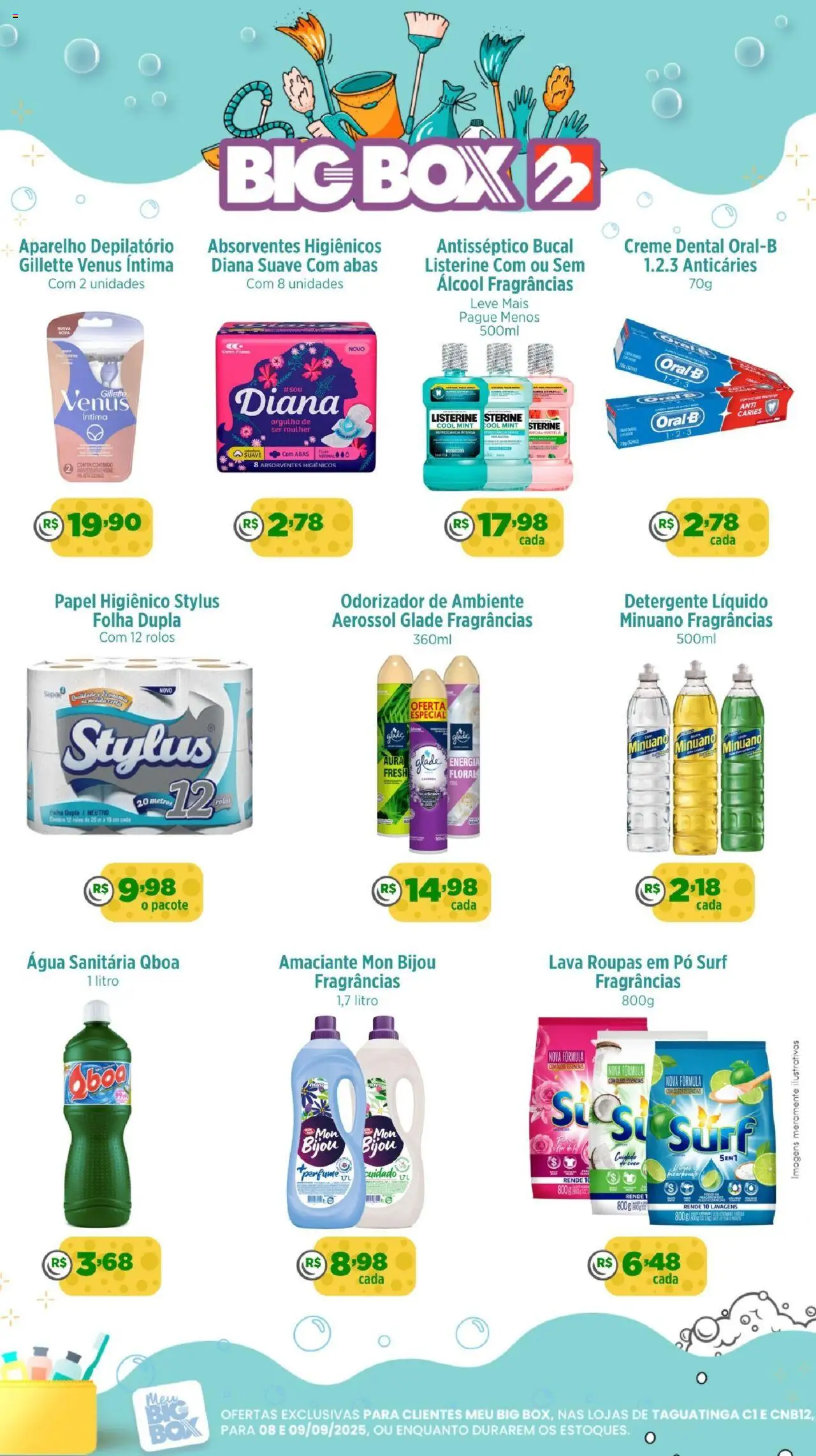 Big Box Folheto - válido de 08.09.2025 | Página: 1 | Produtos: Detergente, Roupas, Creme dental, Papel higiênico