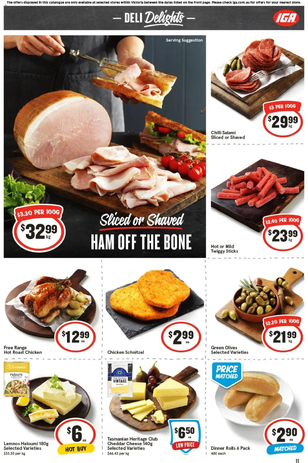 IGA catalogue - valid from 17.09.2025 | Page: 14 | Products: Cheese, Salami, Ham, Olives