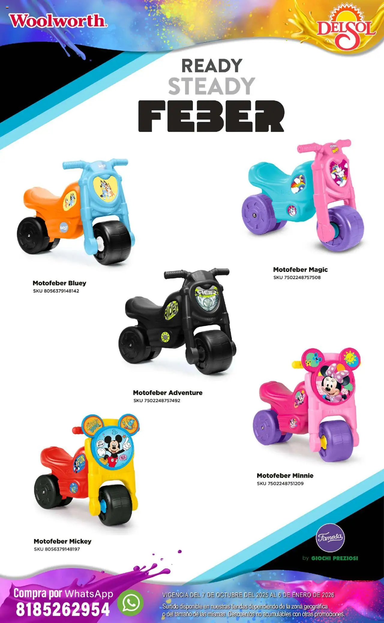 Nuevas ofertas de Del Sol y Woolworth válidas en toda la República Mexicana desde el 07.10.2025. ¡Encuentra las mejores ofertas en Del Sol y Woolworth - Catálogo Castillo Del Juguete! | Página: 225