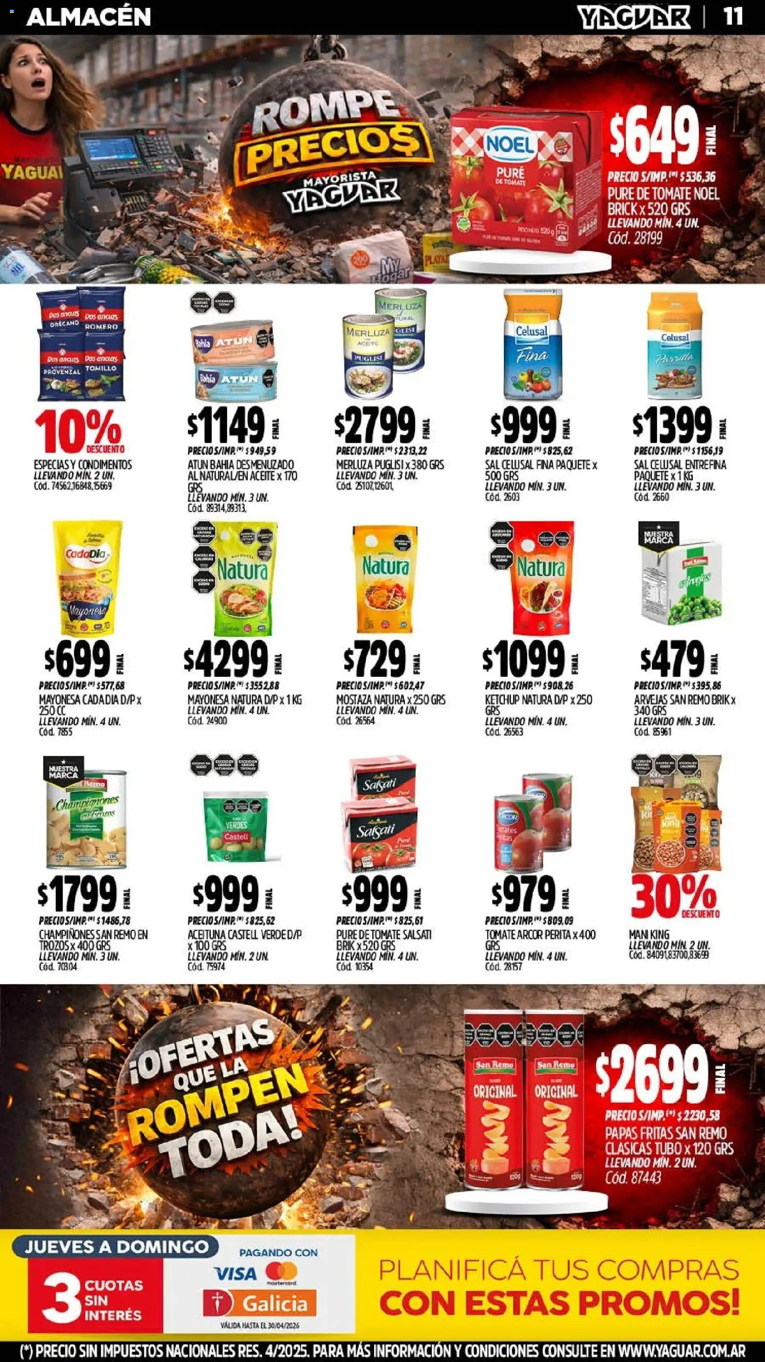 Yaguar - Oferta Semanal Buenos Aires │ válido desde el 20.04.2026 | Página: 12 | Productos: Aceite, Mani, Provenzal, Papas fritas