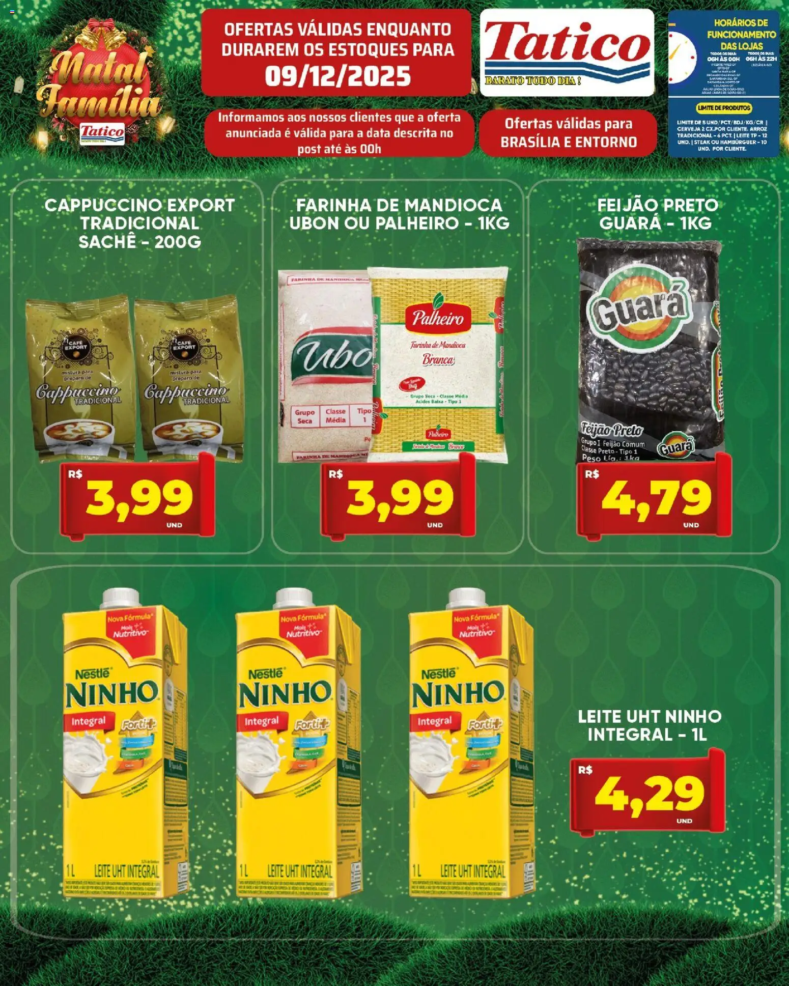 Tatico Folheto - válido de 10.12.2025 | Página: 29 | Produtos: Mandioca, Leite, Cerveja, Hambúrguer