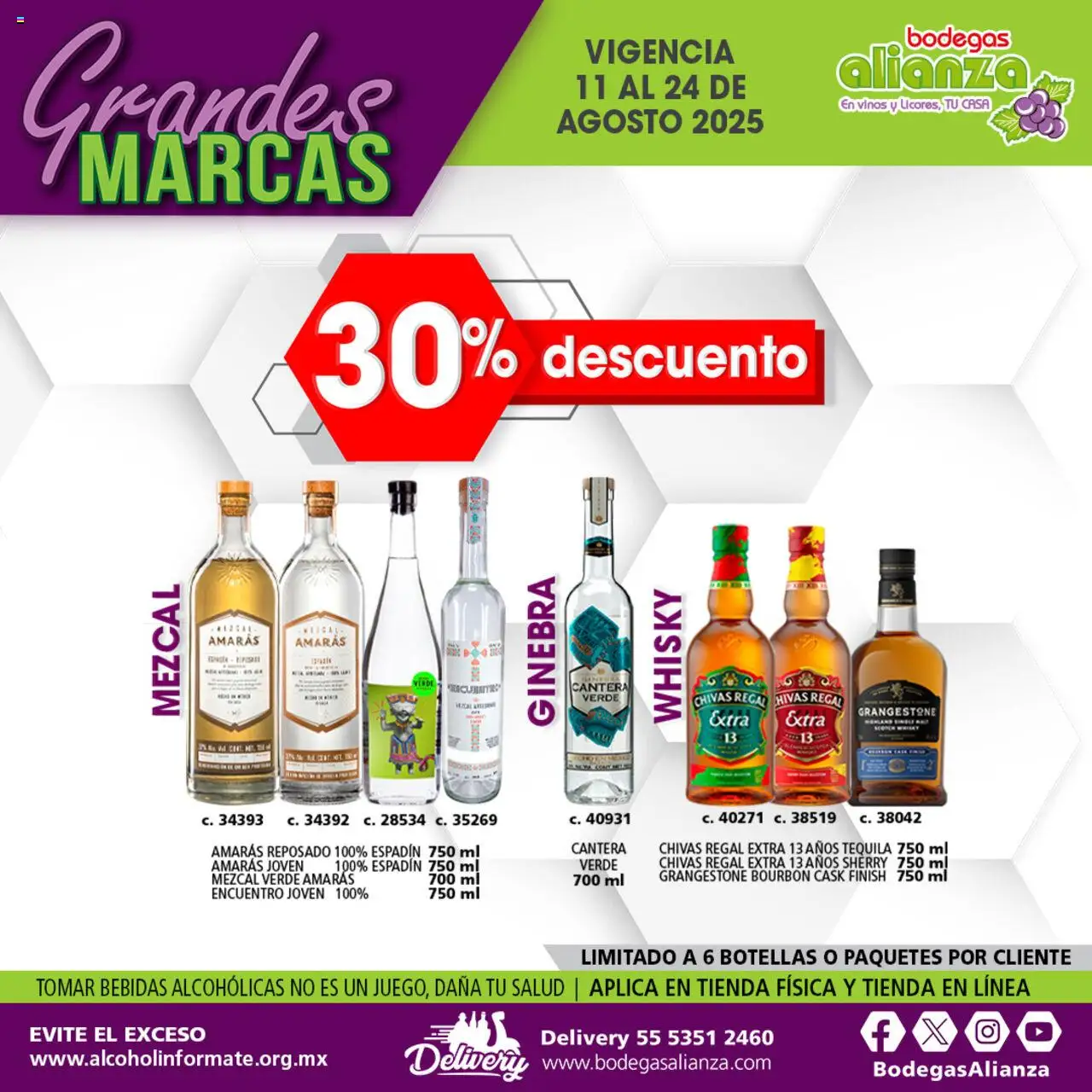 Nuevas ofertas de Bodegas Alianza válidas en toda la República Mexicana desde el 11.08.2025. ¡Encuentra las mejores ofertas en Bodegas Alianza - Catálogo Grandes Marcas! | Página: 3 | Productos: Ginebra, Tequila, Whisky
