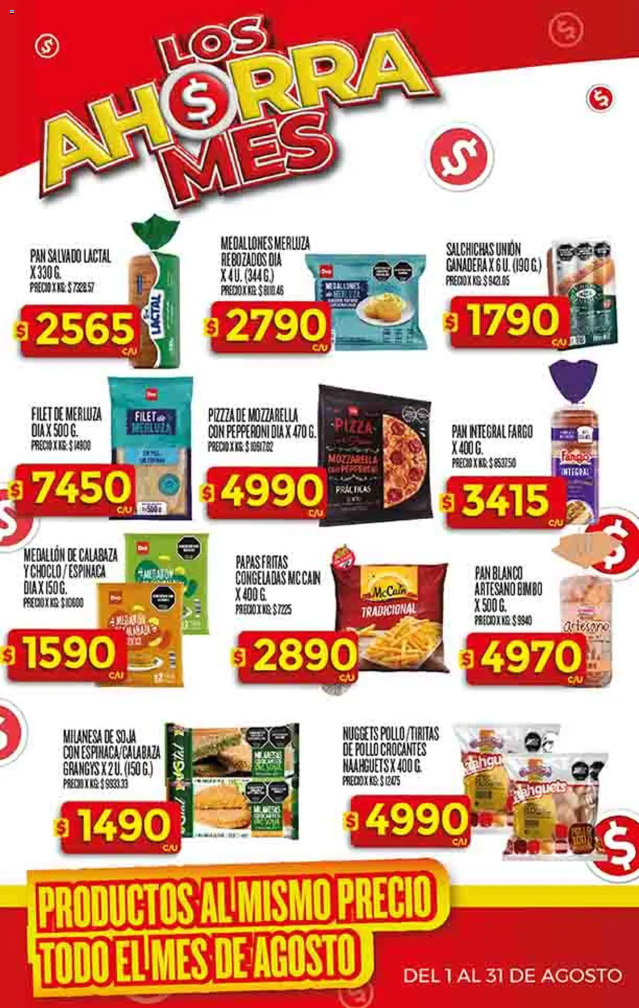Supermercado DIA Ofertas │ válido desde el 13.08.2025 | Página: 24 | Productos: Pollo, Milanesa, Pan, Papas fritas