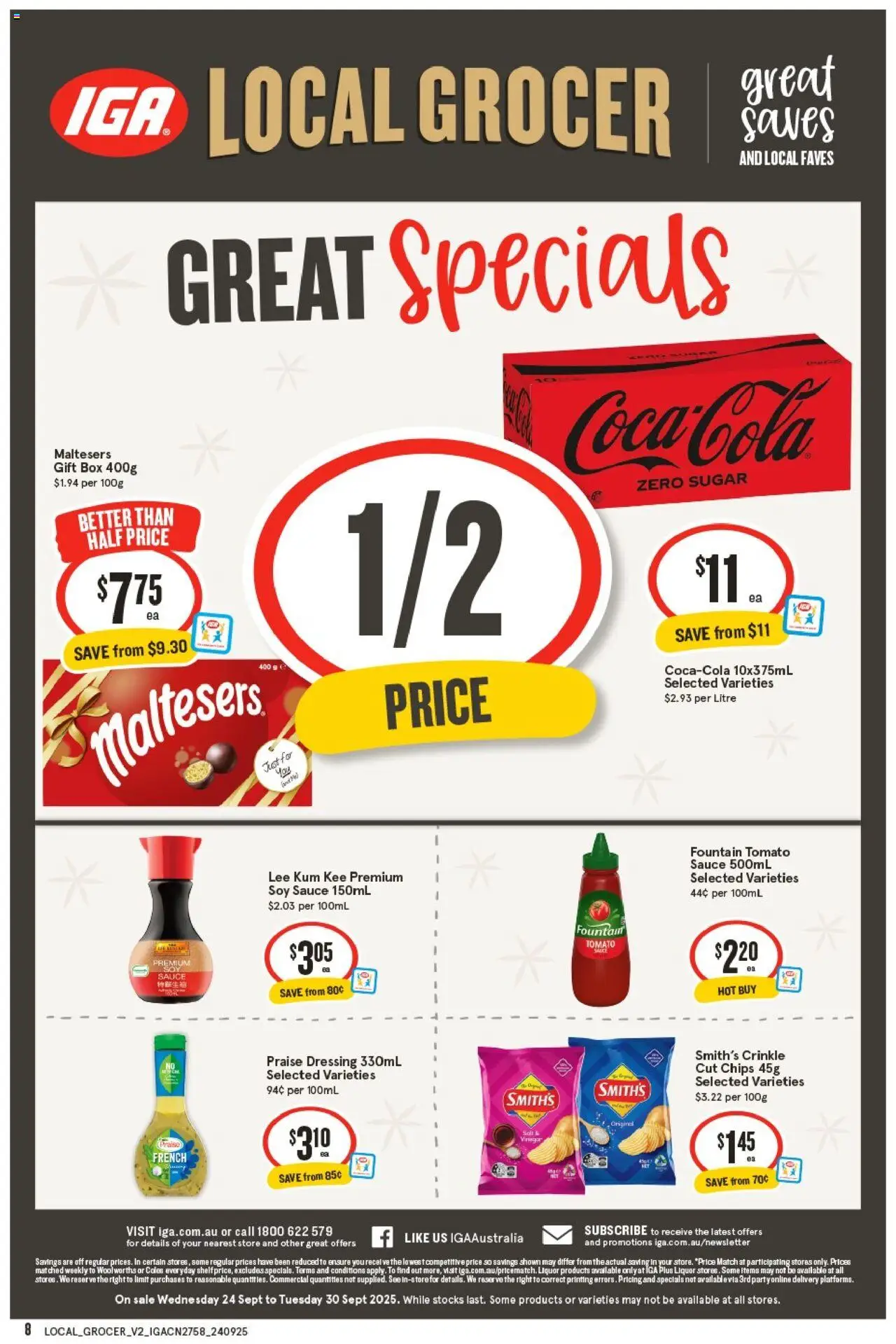 IGA catalogue - valid from 24.09.2025 | Page: 2 | Products: Box, Sauce, Fountain, Vinegar