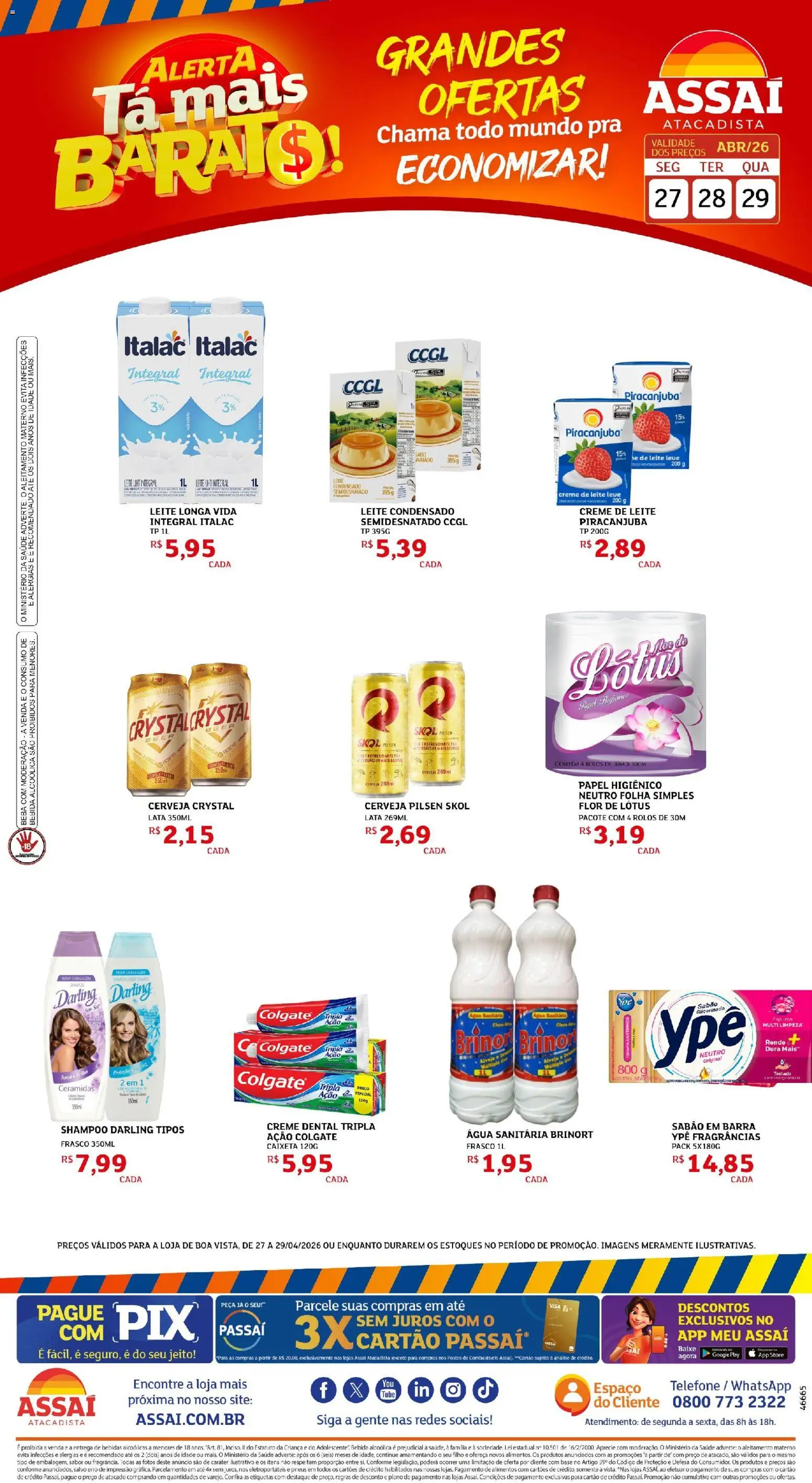 Assaí Atacadista Folheto - válido de 28.04.2026 | Página: 1 | Produtos: Sabão, Cerveja, Base, Papel higiênico