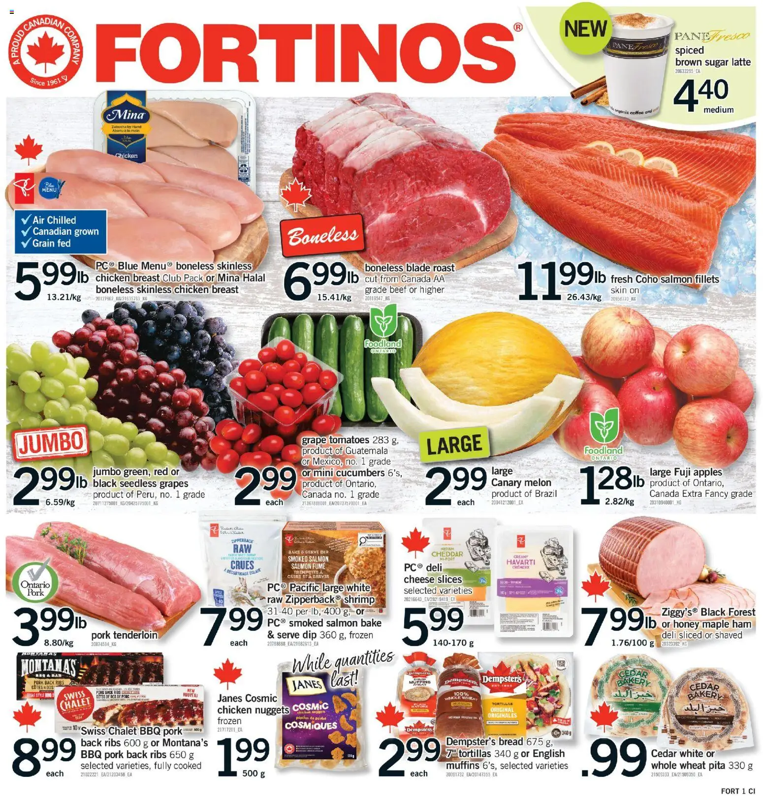 Fortinos flyer valid from 22.01.2026 | Page: 1 | Products: Beef, Cucumbers, Pork, Apples