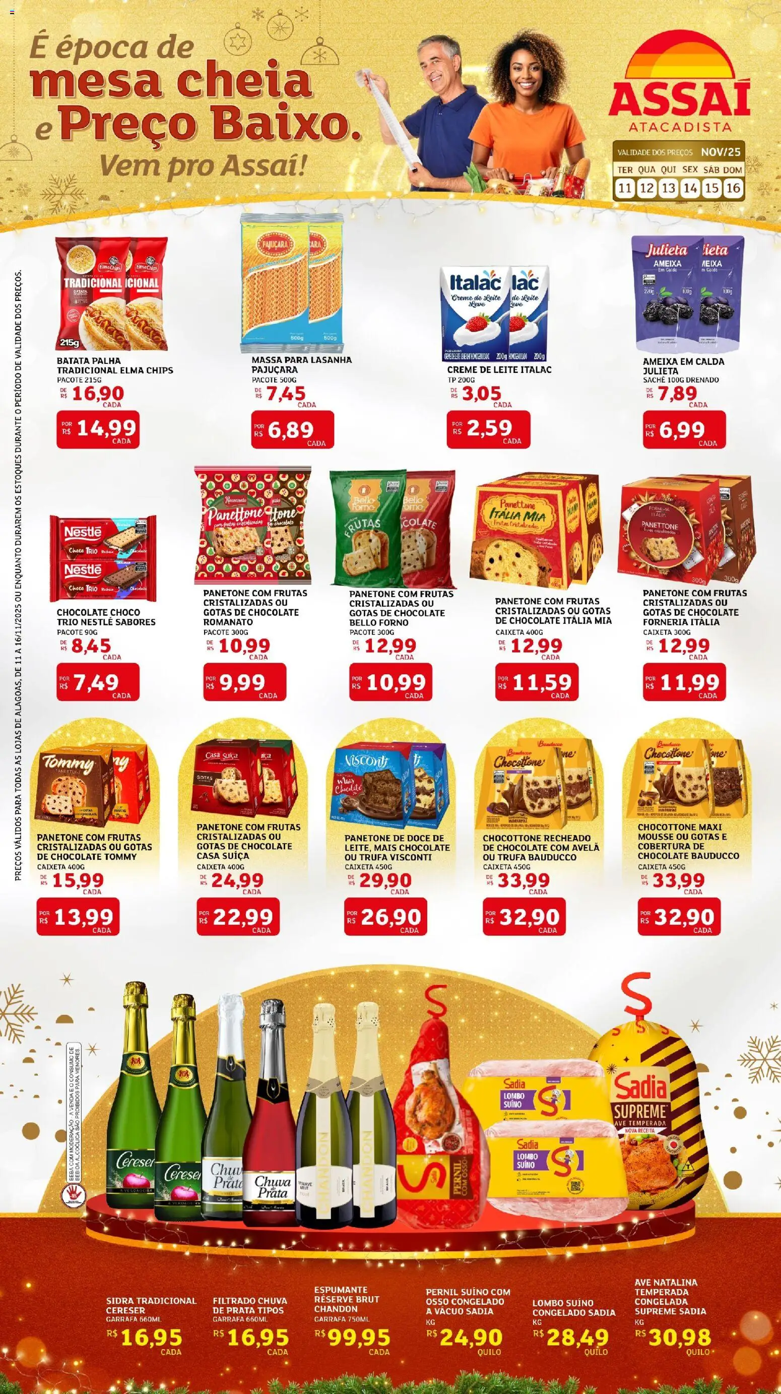 Assaí Atacadista Folheto - válido de 11.11.2025 | Página: 1 | Produtos: Mousse, Leite, Massa, Bebida
