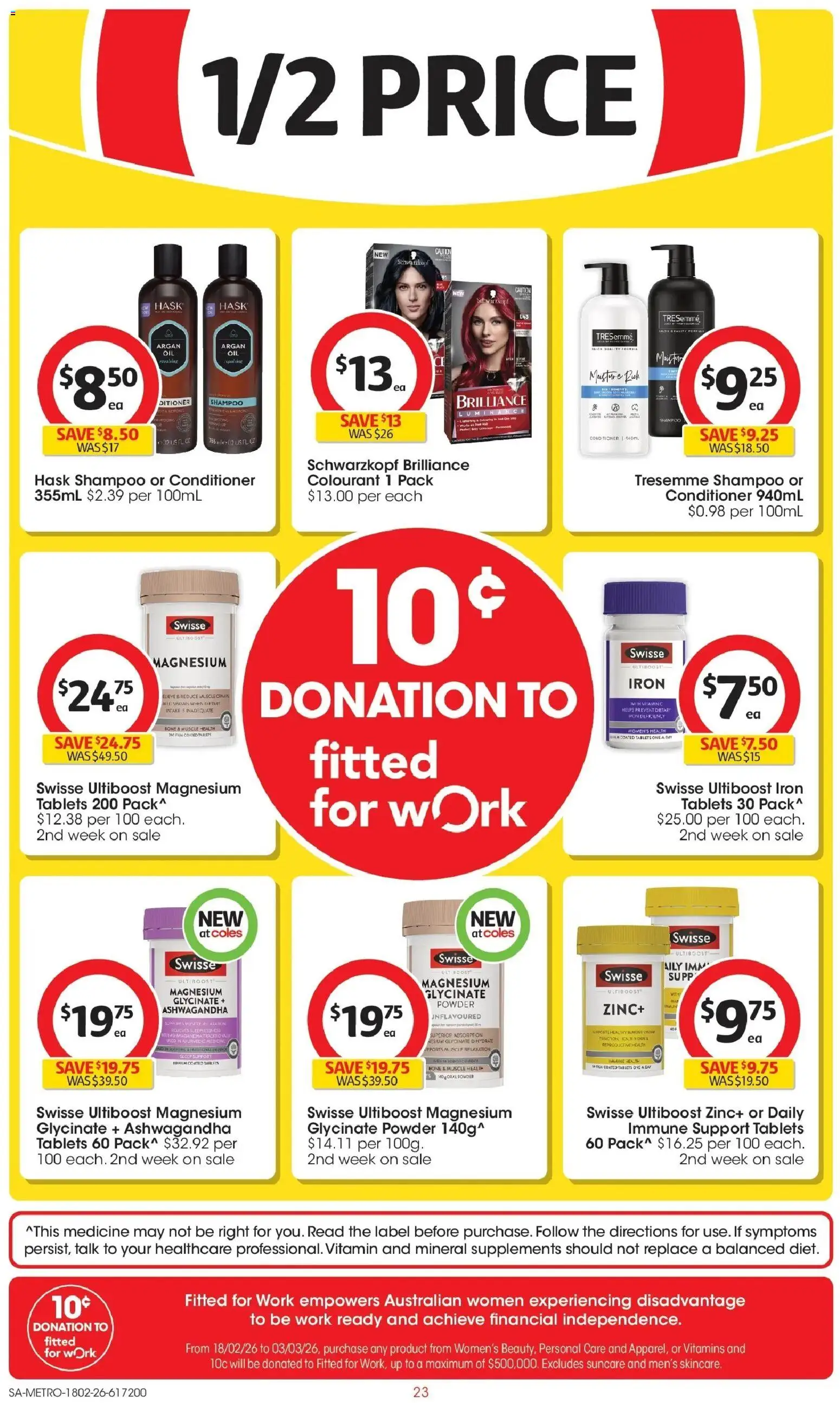 Coles catalogue - valid from 18.02.2026 | Page: 23 | Products: Powder, Tablets, Vitamin, Zinc