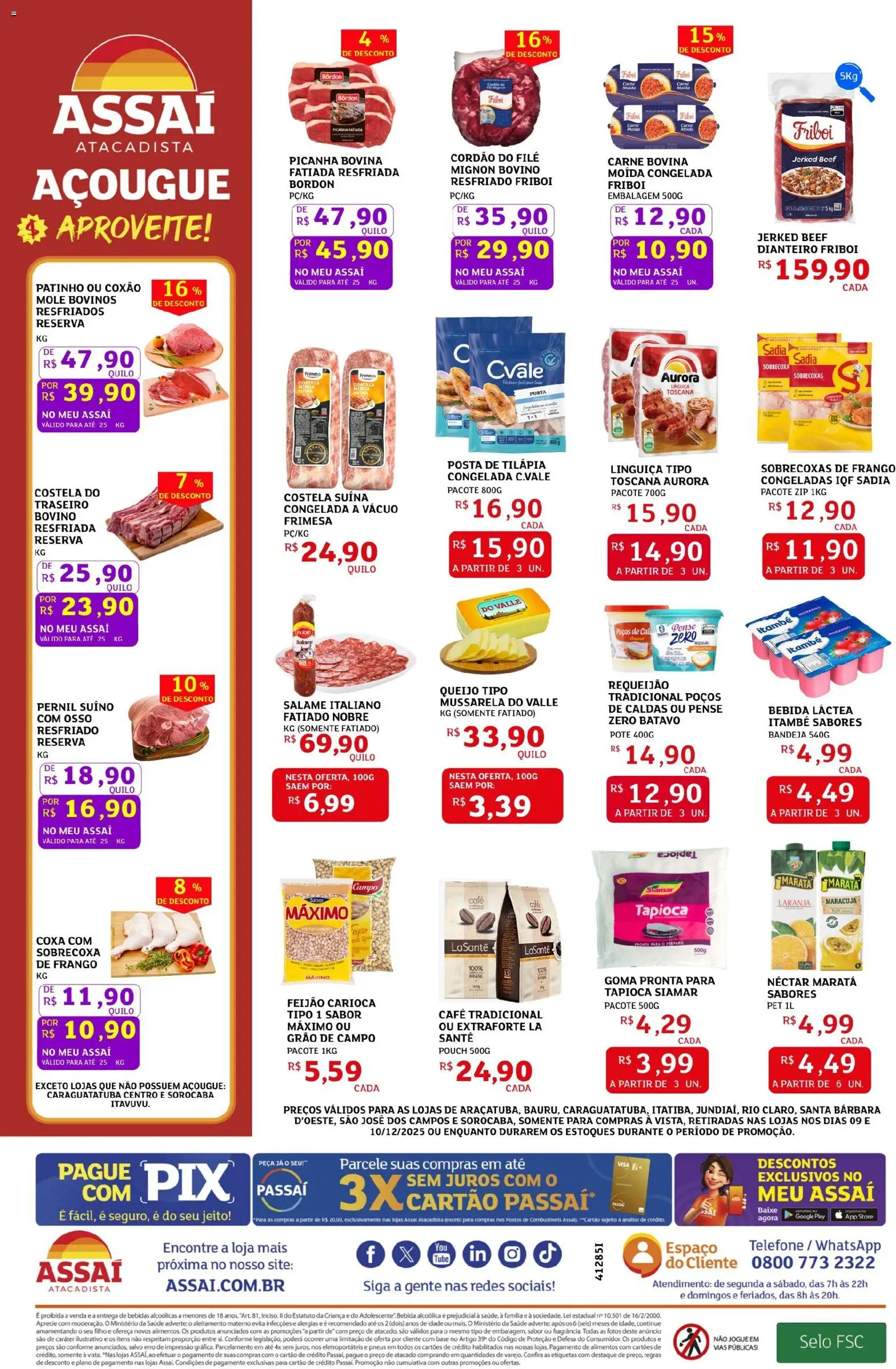 Assaí Atacadista Folheto - válido de 09.12.2025 | Página: 2 | Produtos: Tapioca, Pernil, Pneus, Base