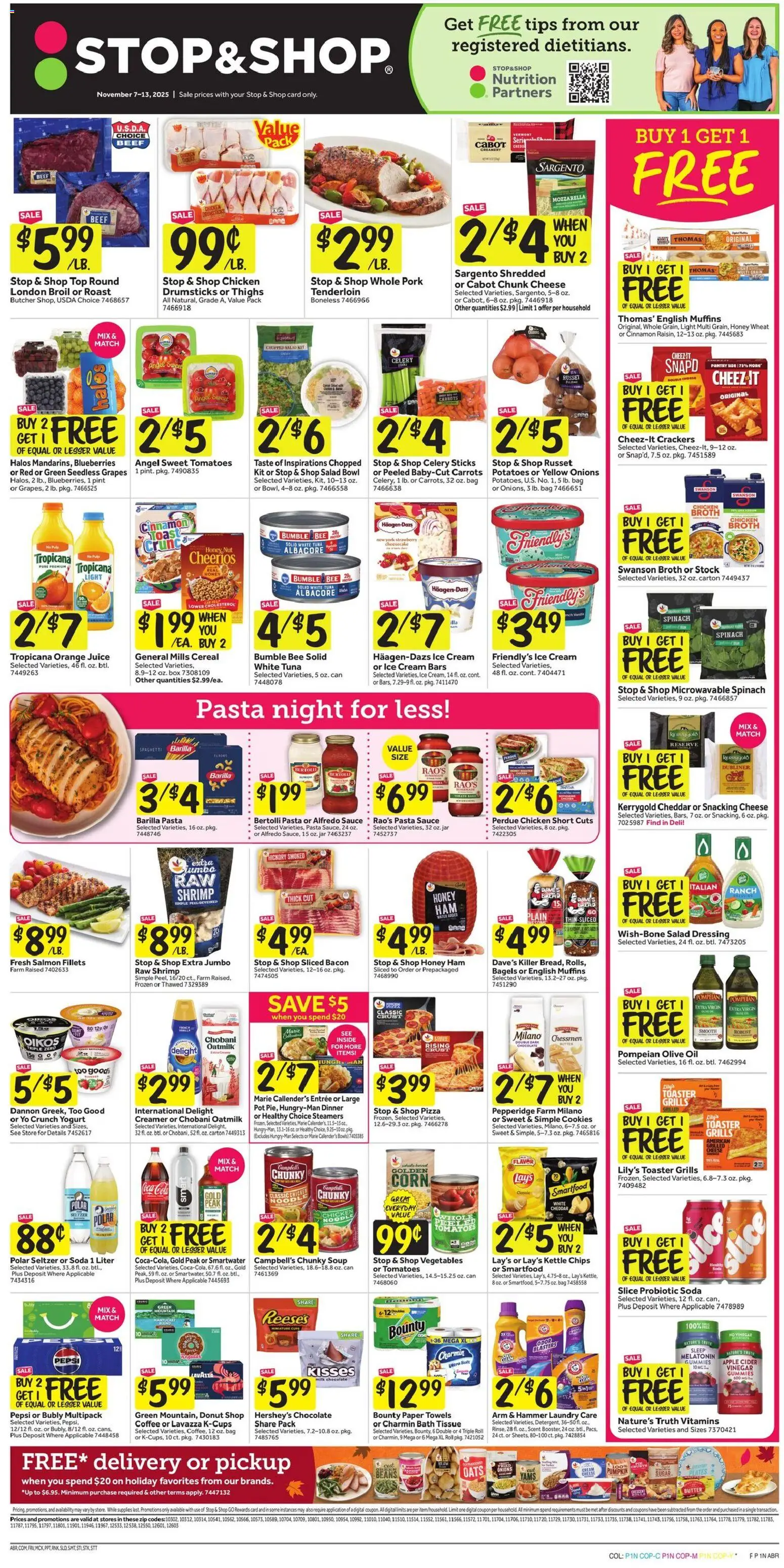 Stop & Shop Weekly Circular - NY - valid from 07.11.2025 | Page: 1 | Products: Melatonin, Cider, Box, Vegetables