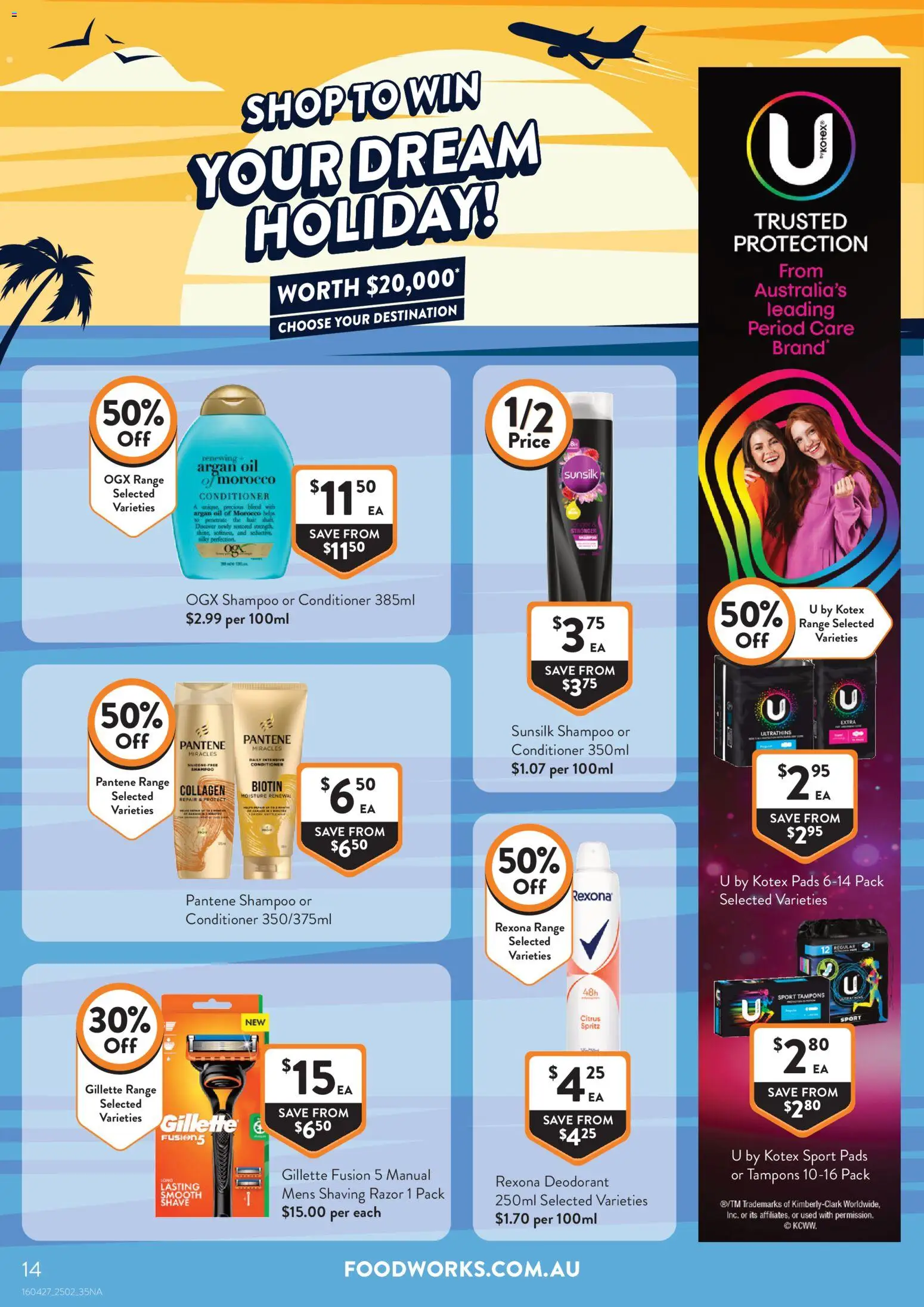 Foodworks catalogue - valid from 25.02.2026 | Page: 14 | Products: Conditioner, Deodorant, Argan oil, Collagen