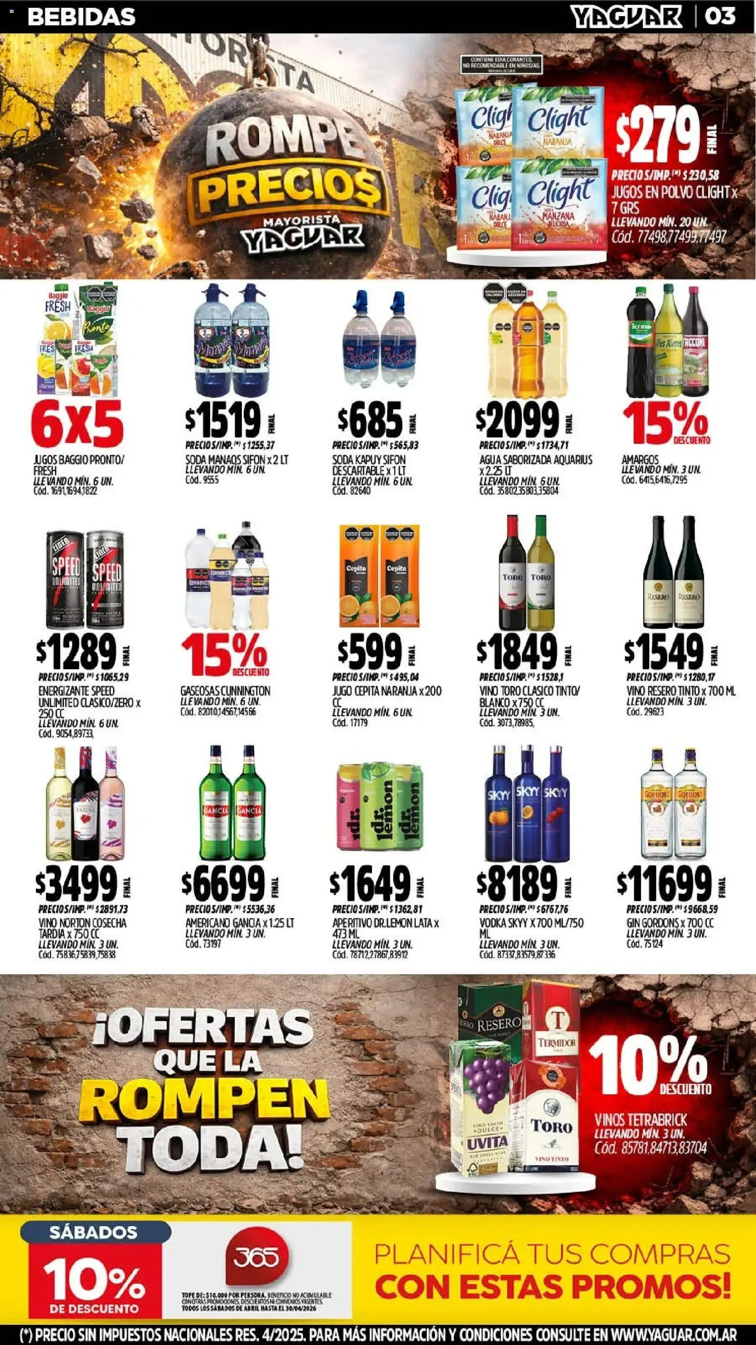 Yaguar - Oferta Semanal Chaco │ válido desde el 20.04.2026 | Página: 3 | Productos: Vodka, Polvo, Manzana, Jugo