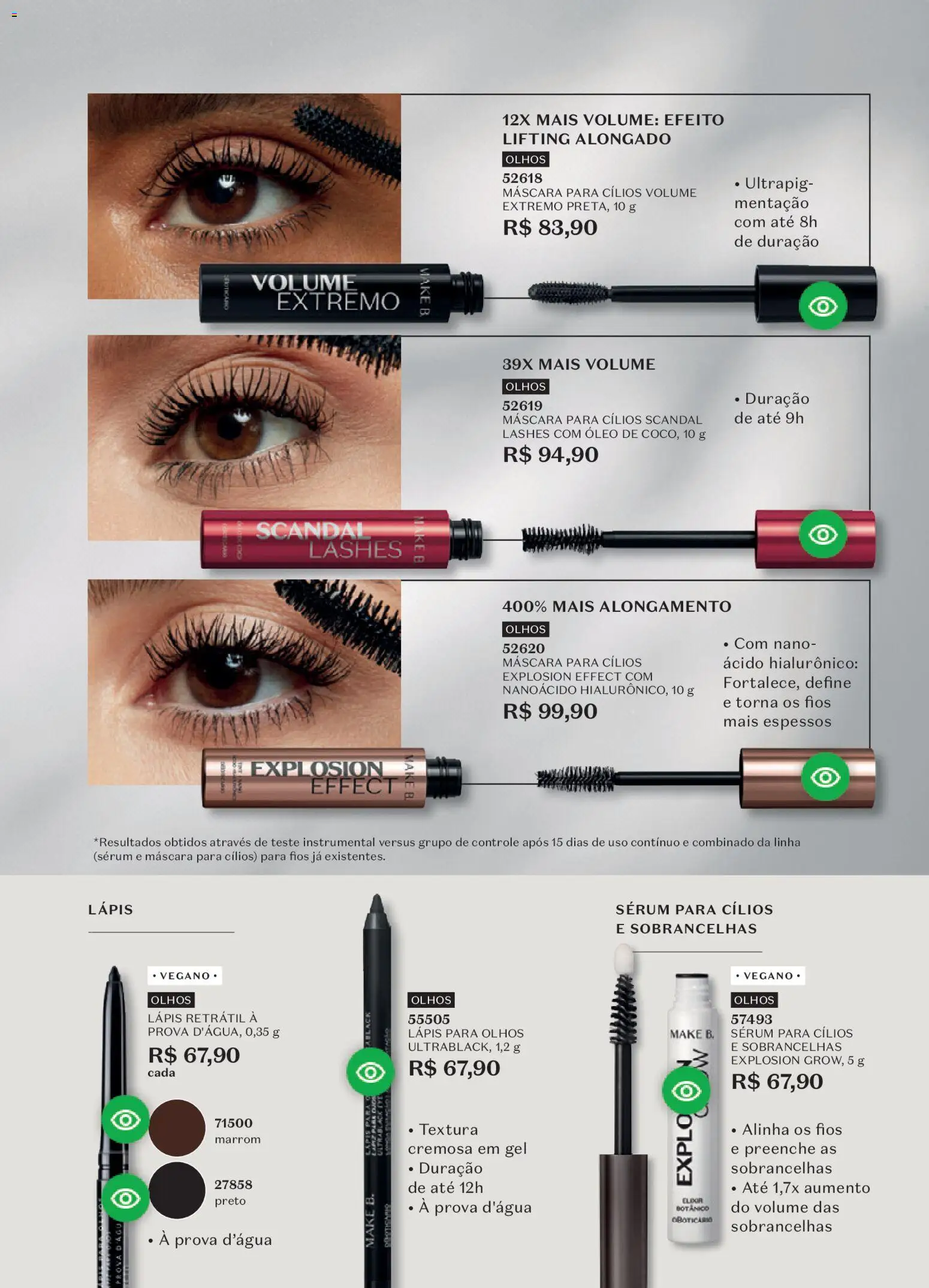 O Boticário Folheto - válido de 02.03.2026 | Página: 110 | Produtos: Máscara para cílios, Lápis, Óleo, Sérum
