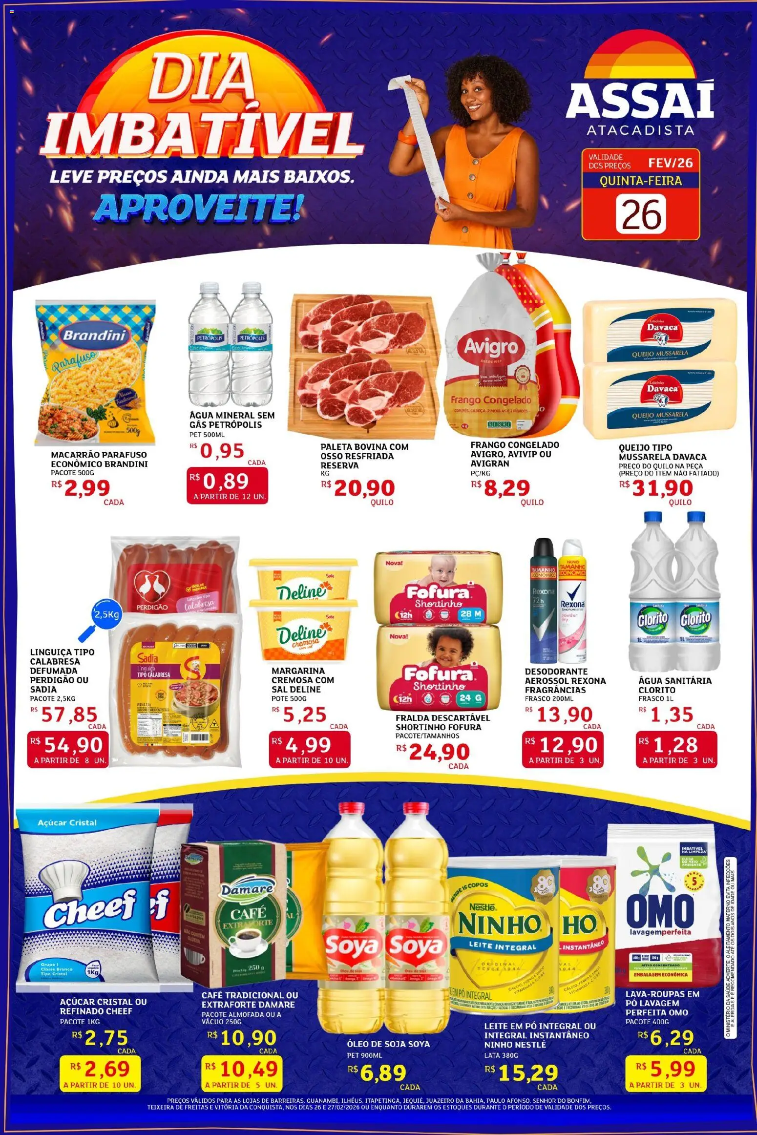 Assaí Atacadista Folheto - válido de 26.02.2026 | Página: 1 | Produtos: Desodorante, Café, Sal, Soja